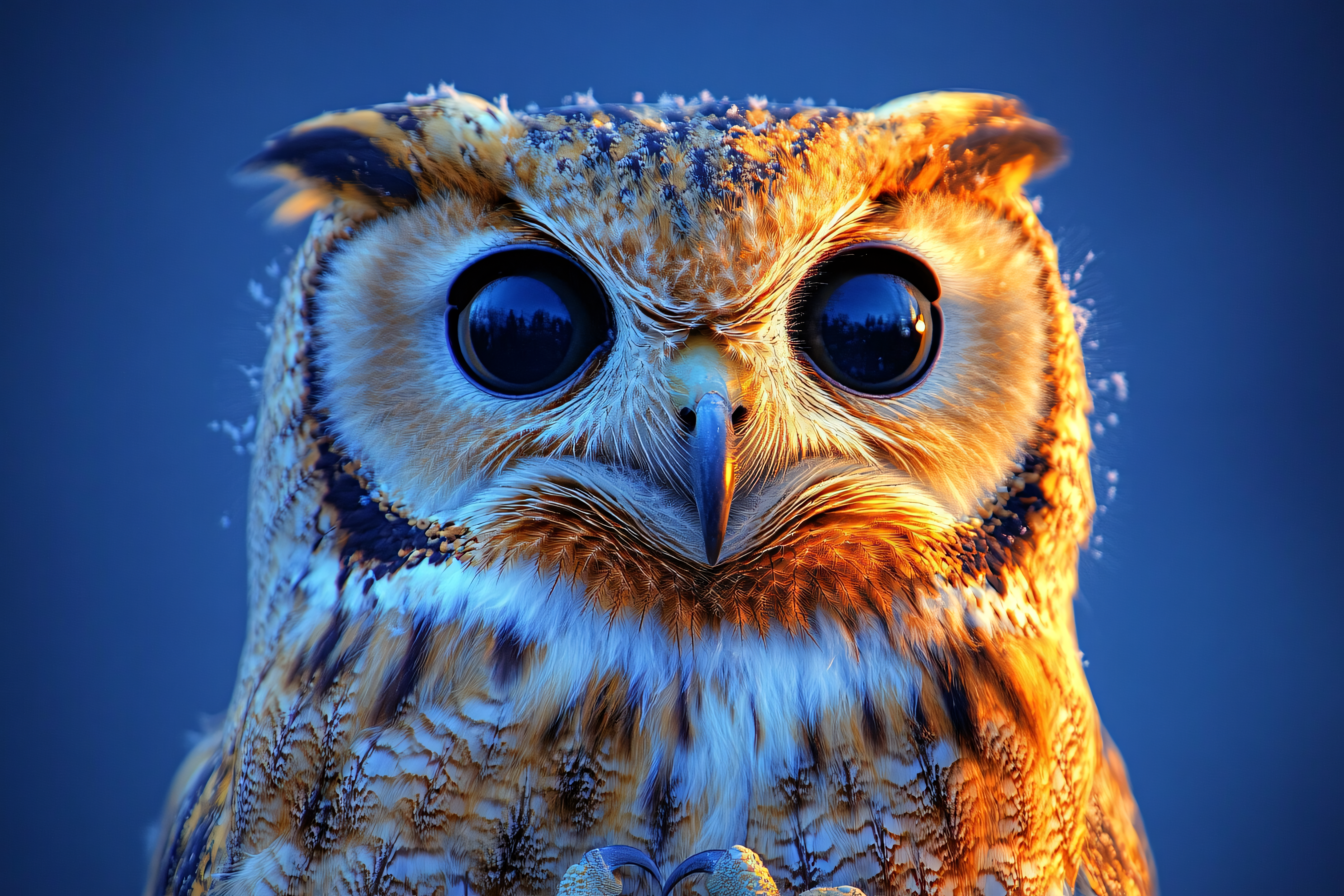 Intense Gaze Owl Portrait