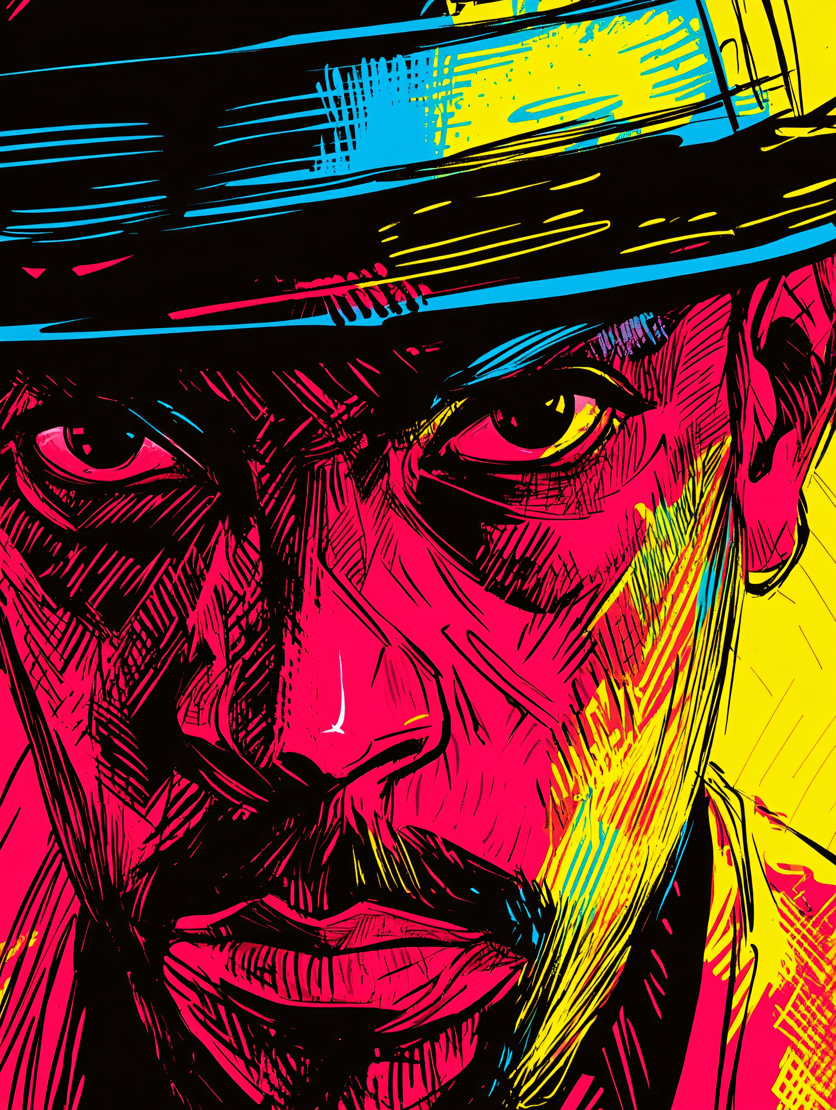 Intense Gaze Portrait with Hat