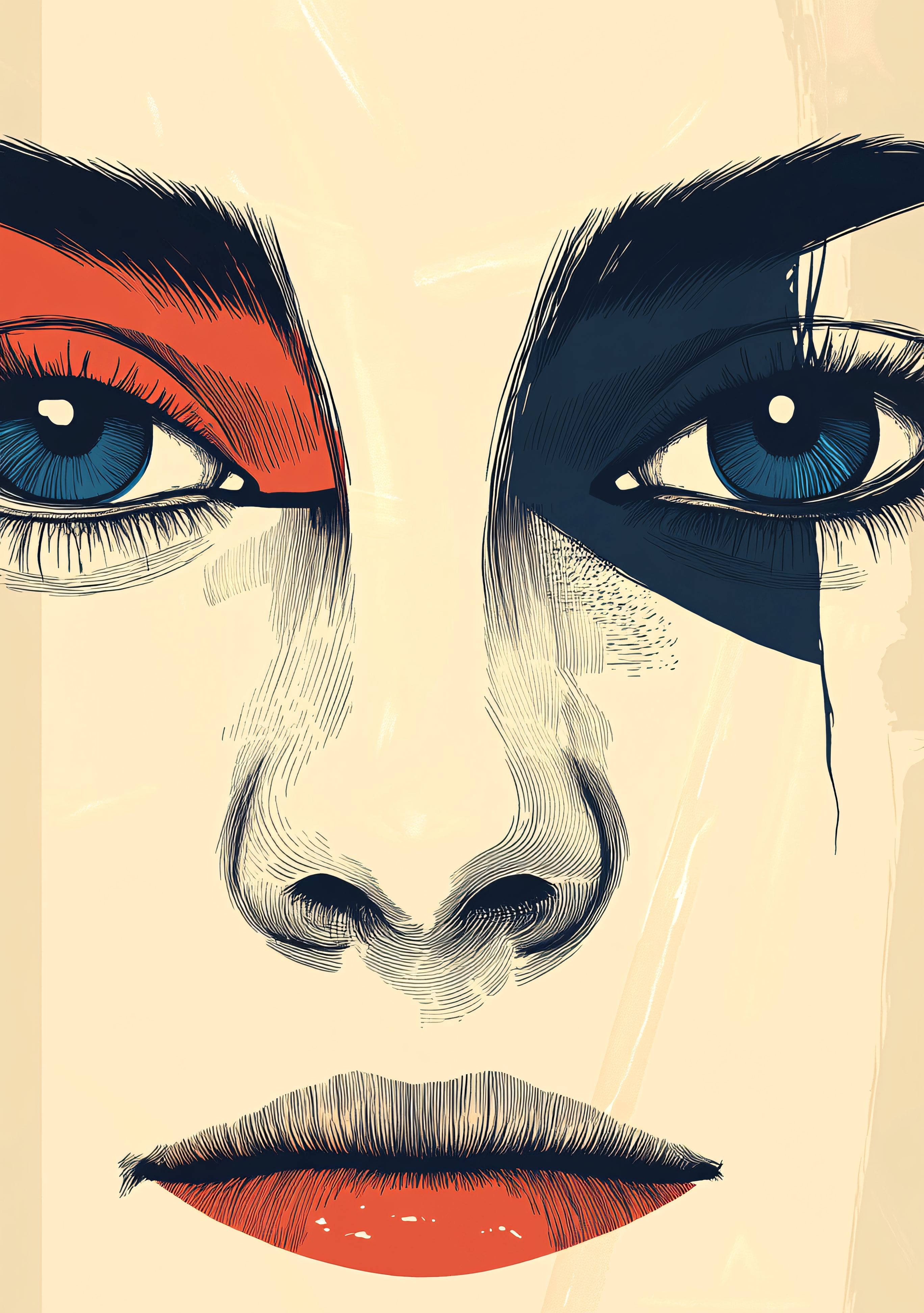 Intense Gaze Woman Makeup