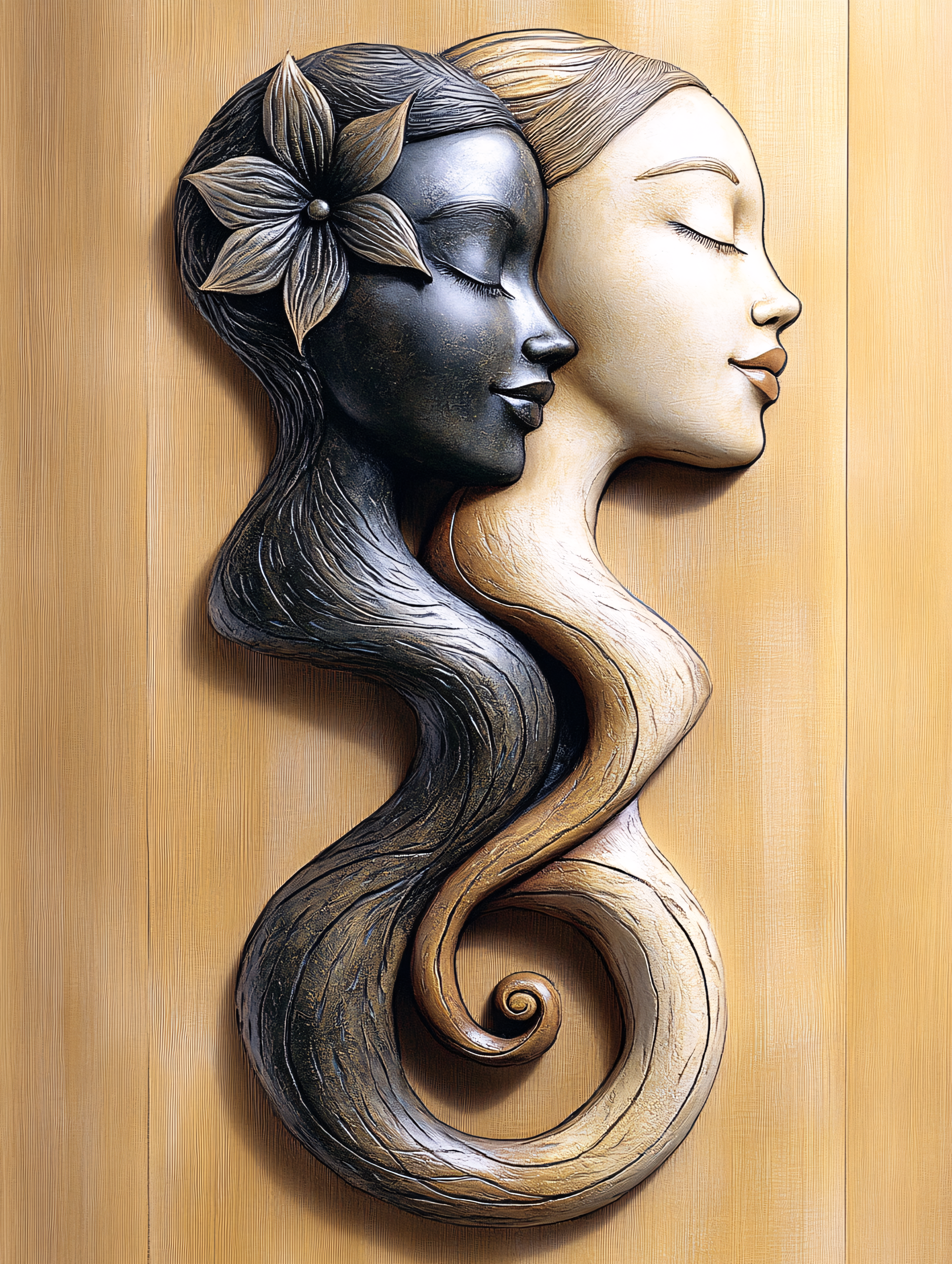 Intertwined Faces Sculpture