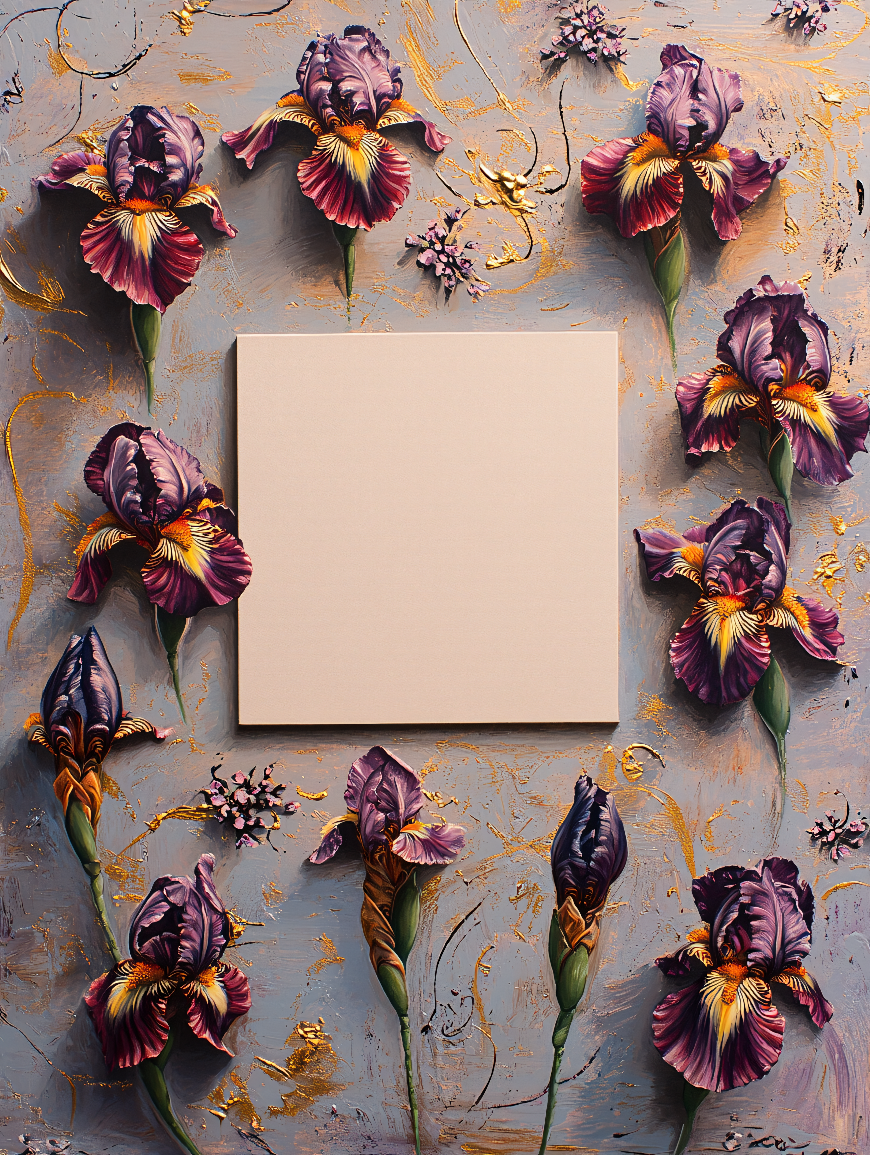 Iris Flowers and Frame