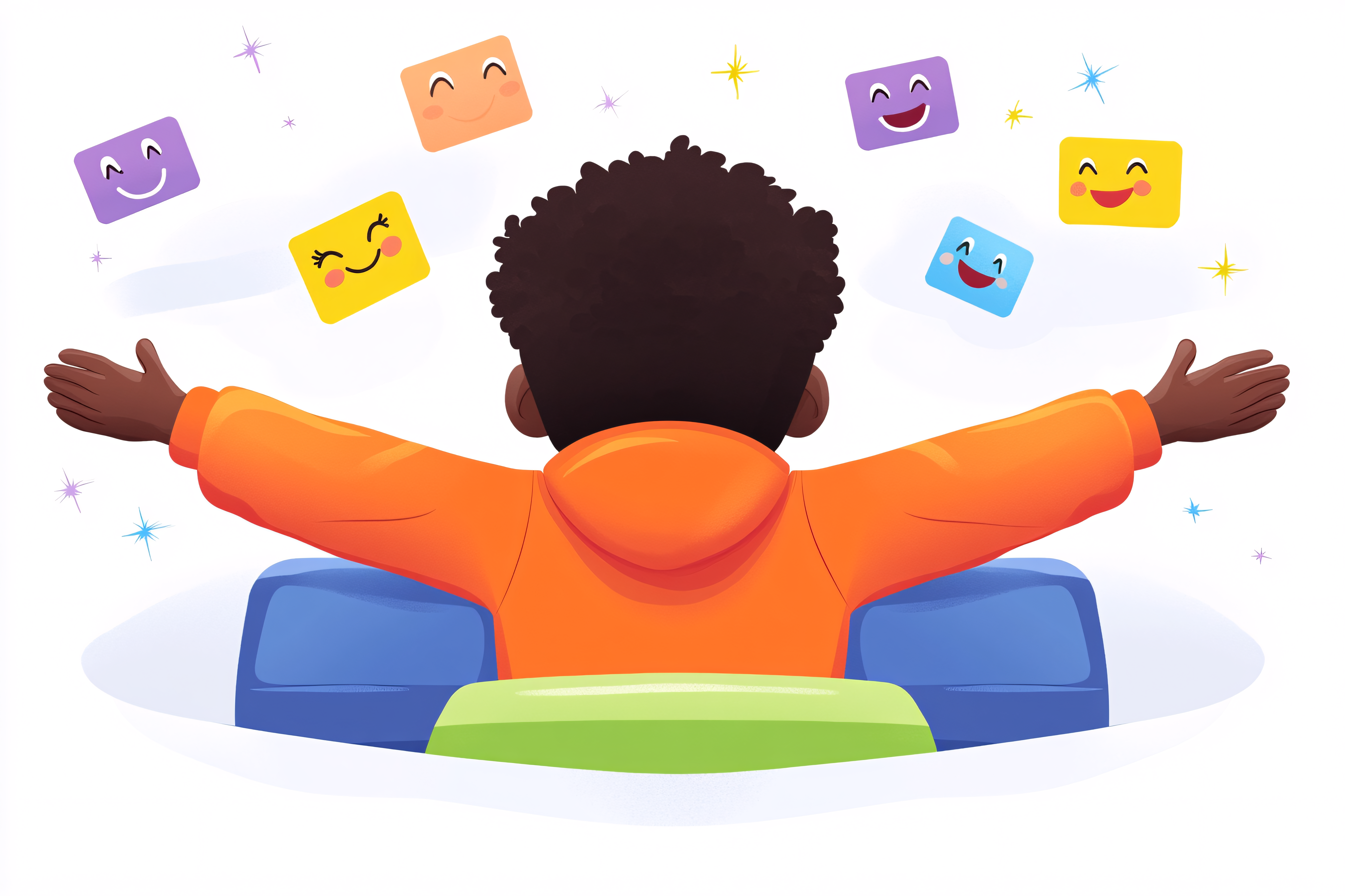 Joyful Child and Emoji Icons