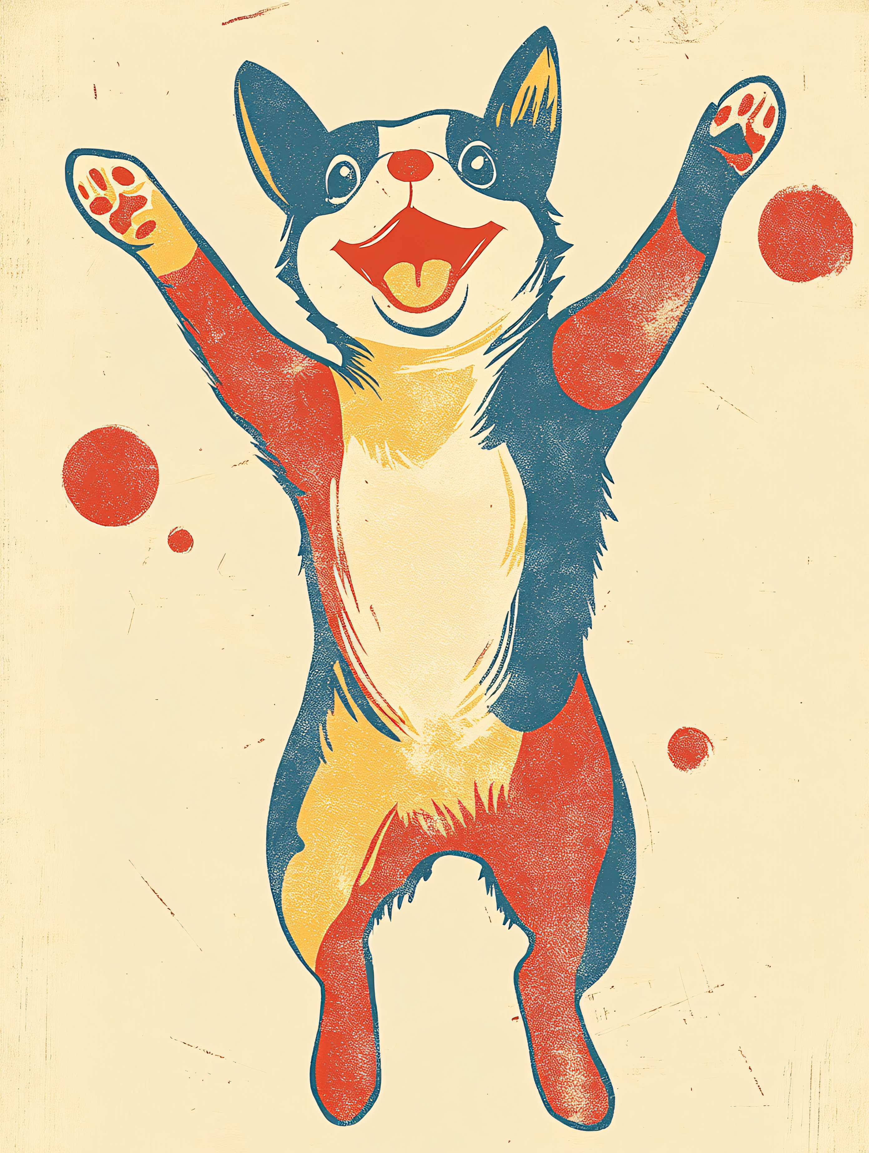 Joyful Dog Reaching Up