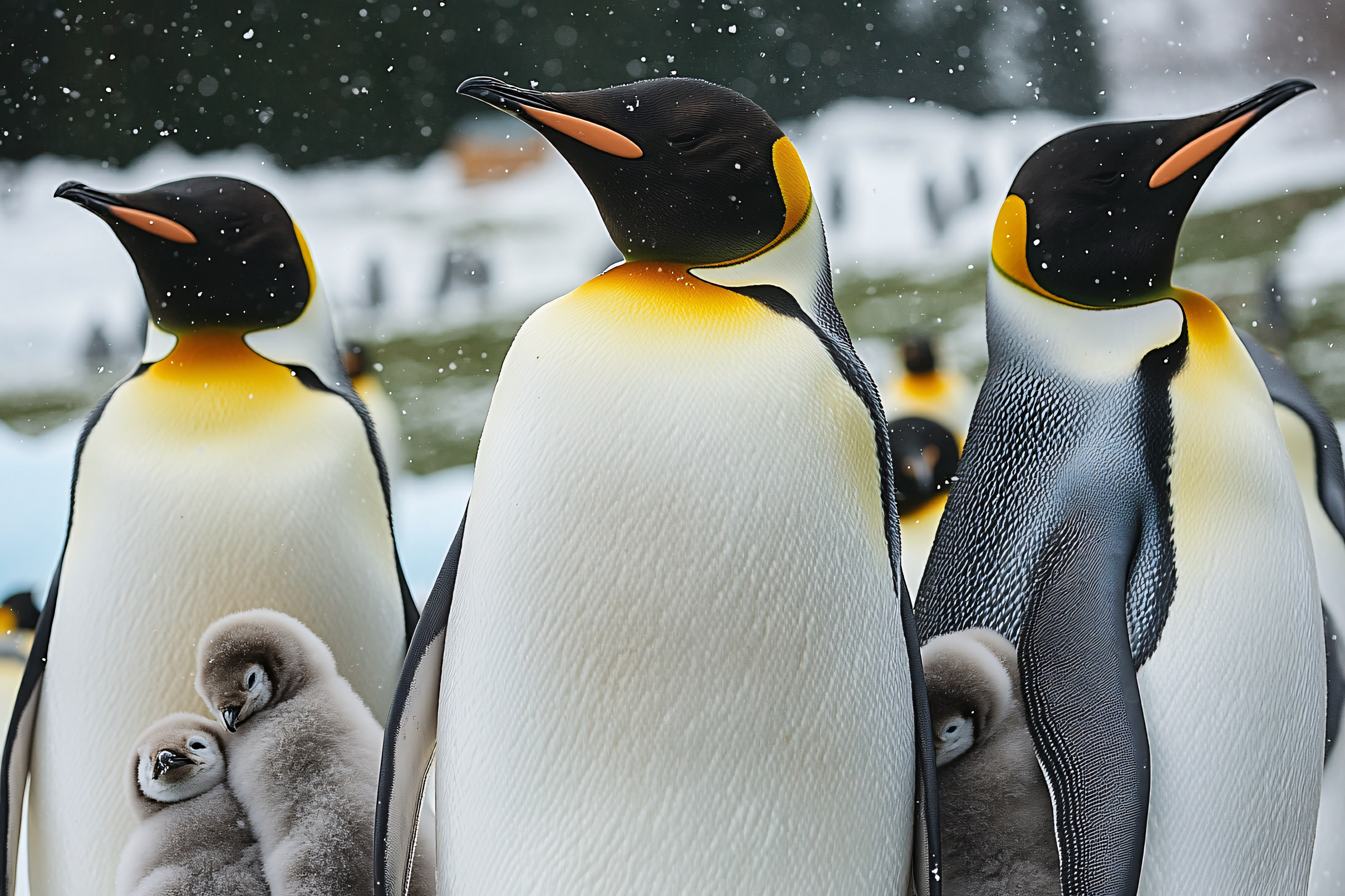 King Penguins with Chicks