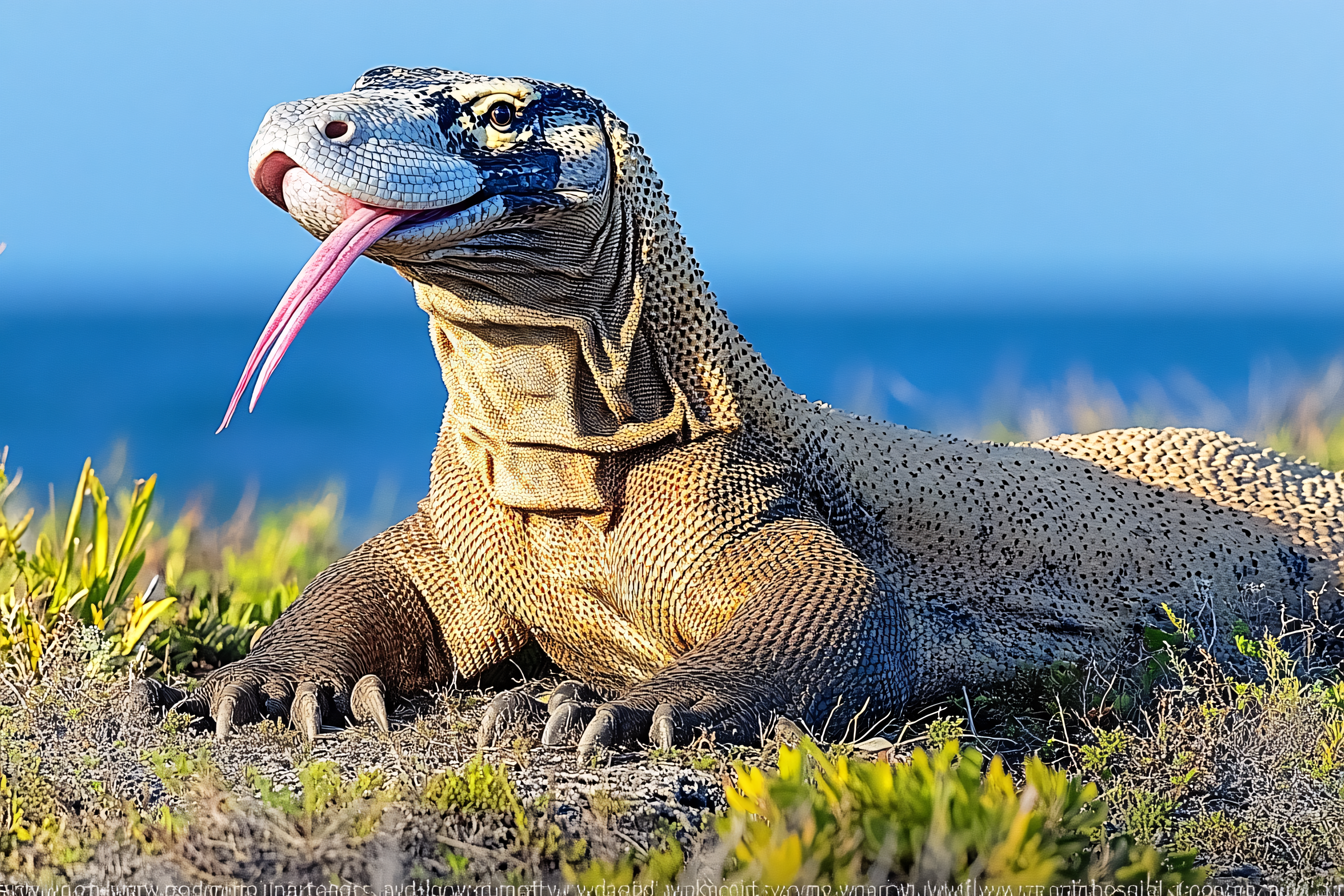 Komodo Dragon Sticking Out Tongue