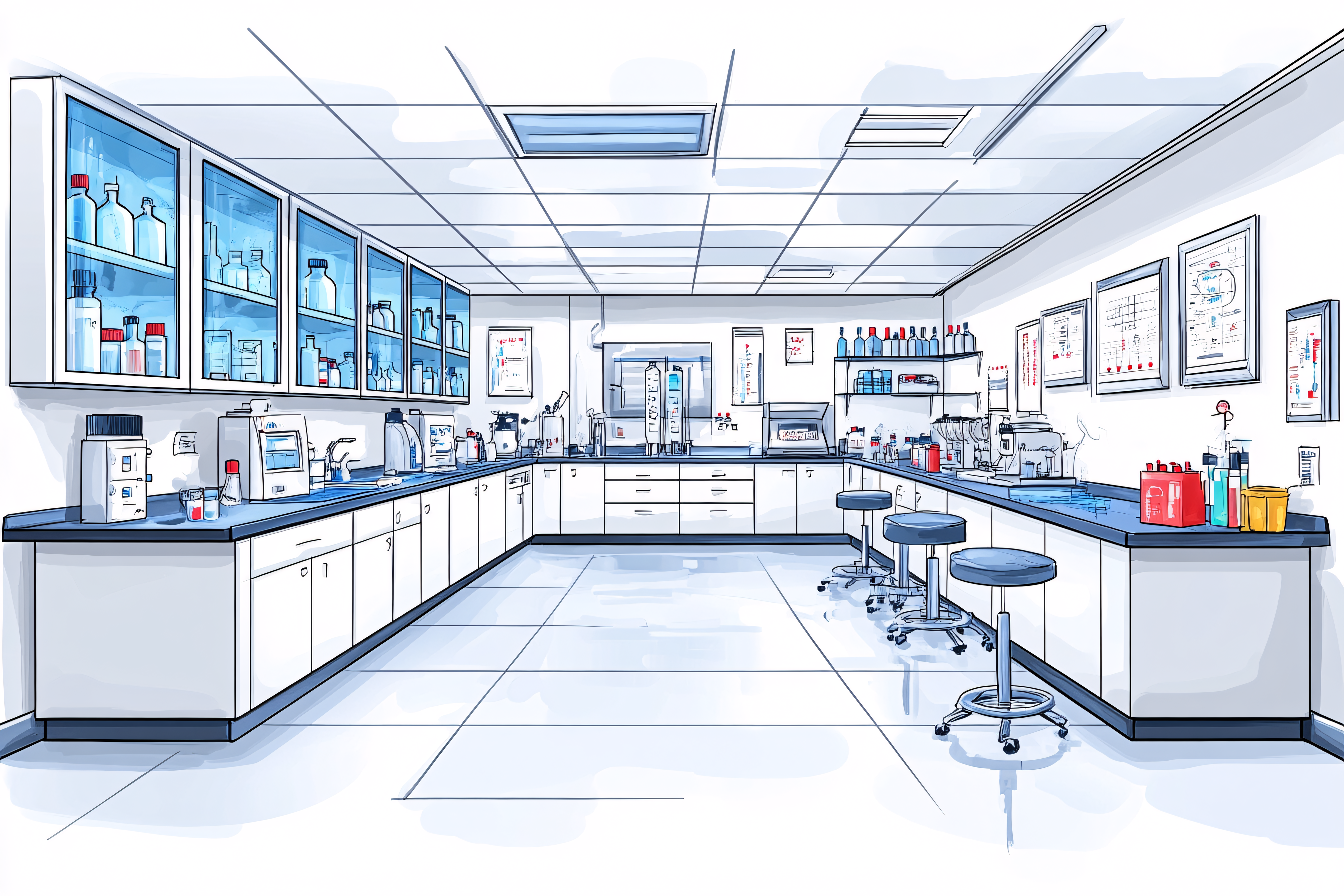 Laboratory Interior Illustration