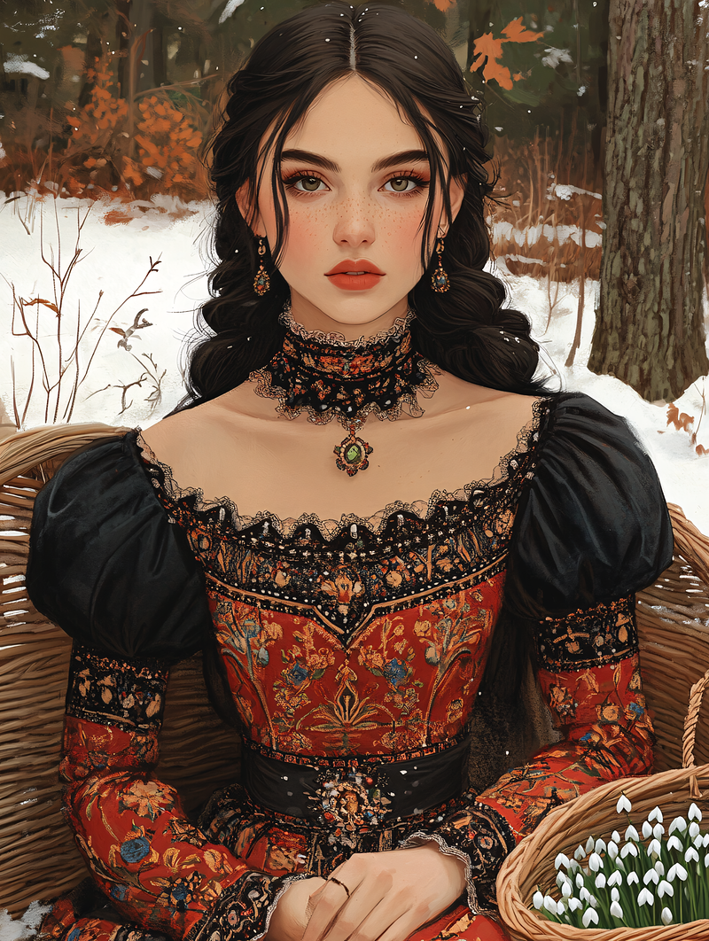 Lady in Winter Dress