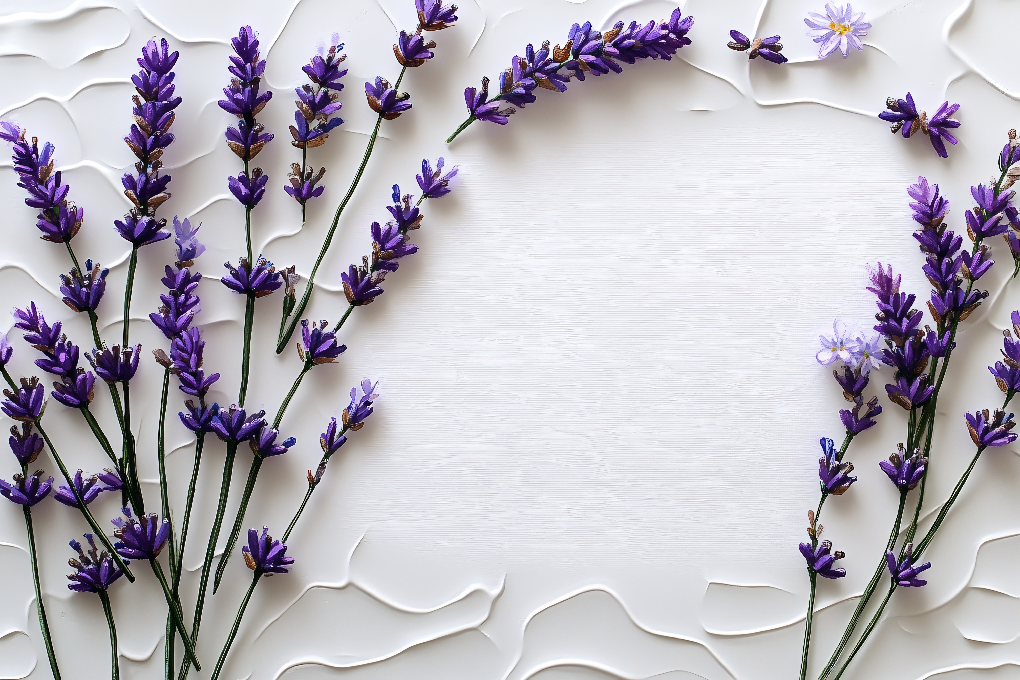Lavender Floral Arrangement on Textured White Background
