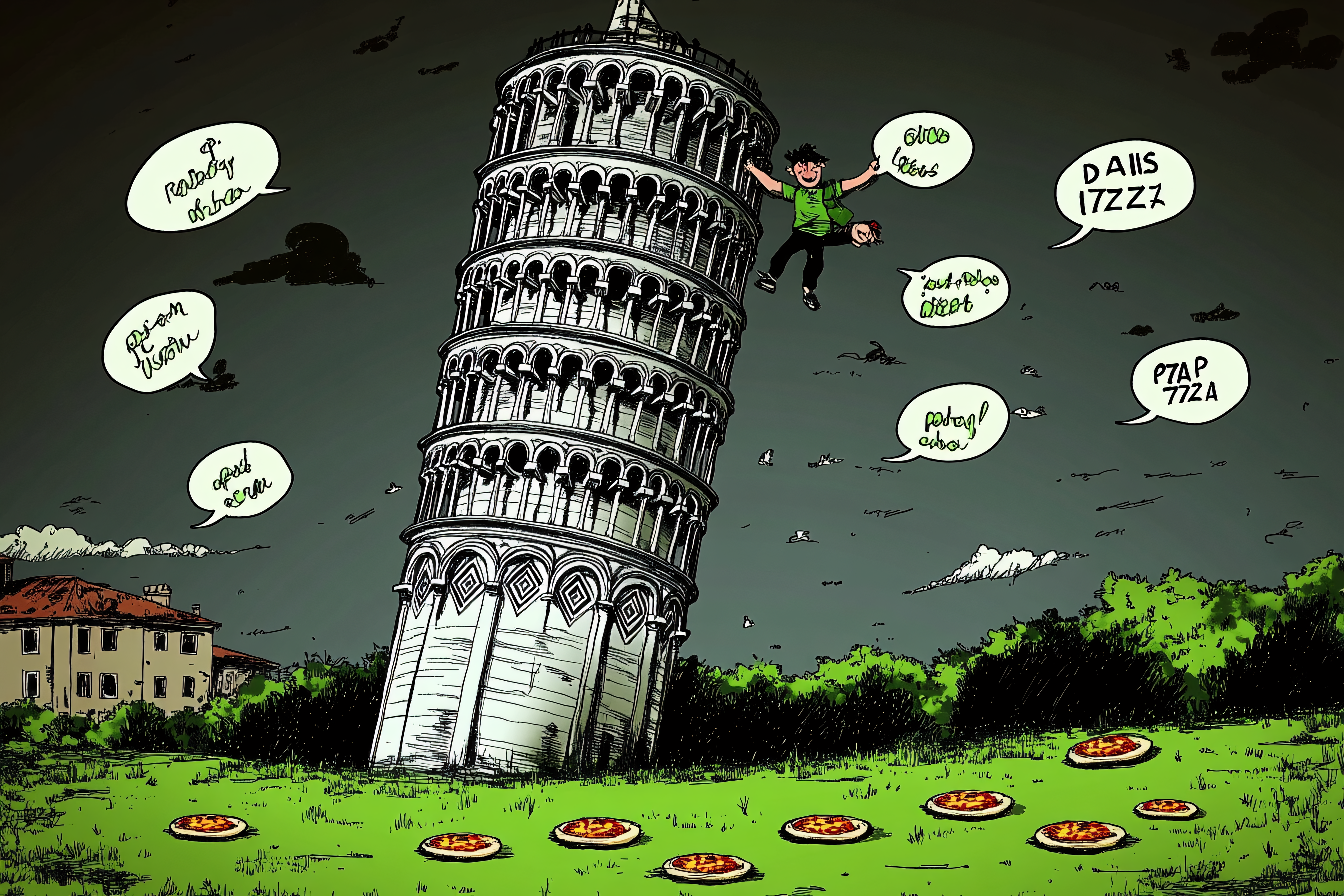 Leaning Tower Of Pisa Pizza Party