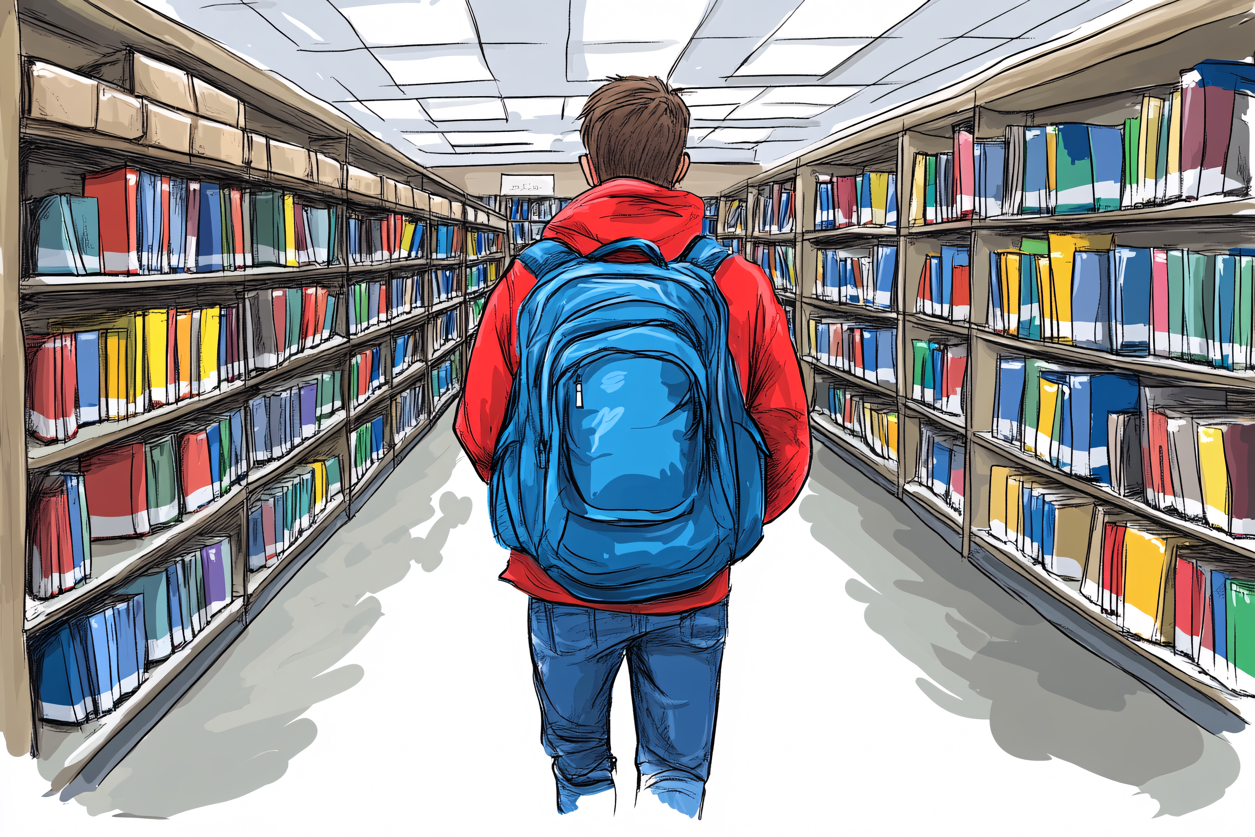Library Aisle Walker