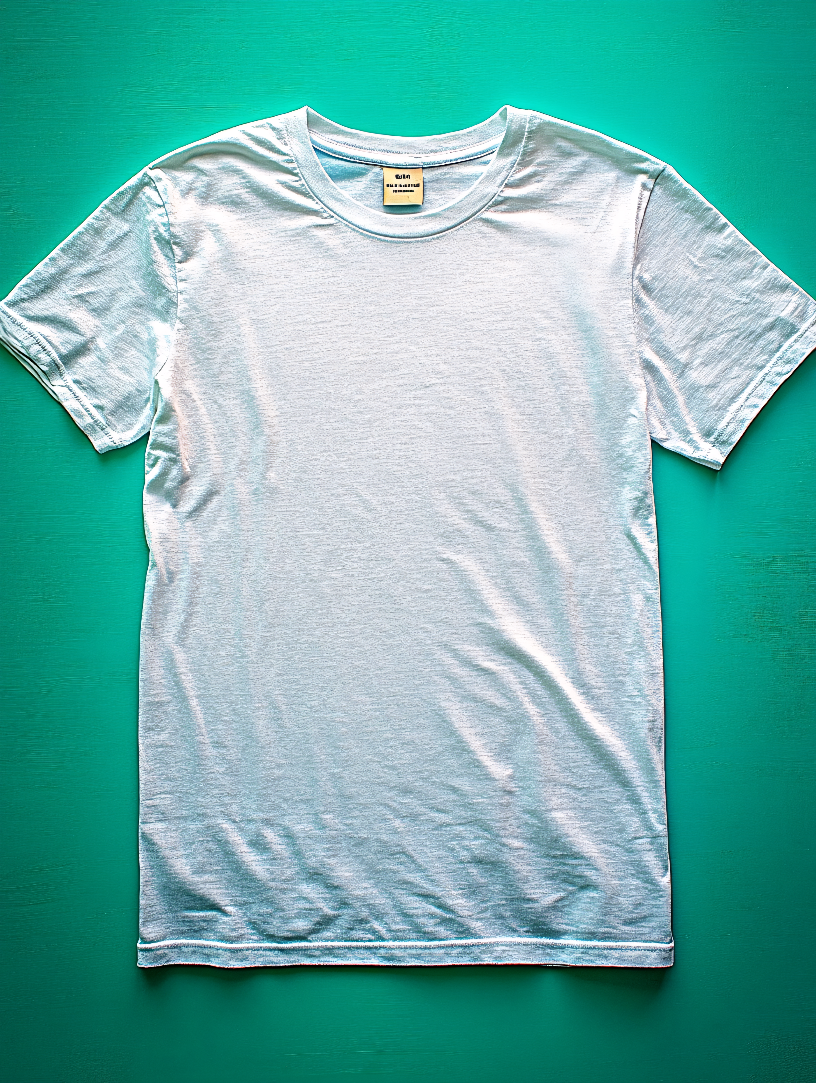 Light Blue T-Shirt on Green Background