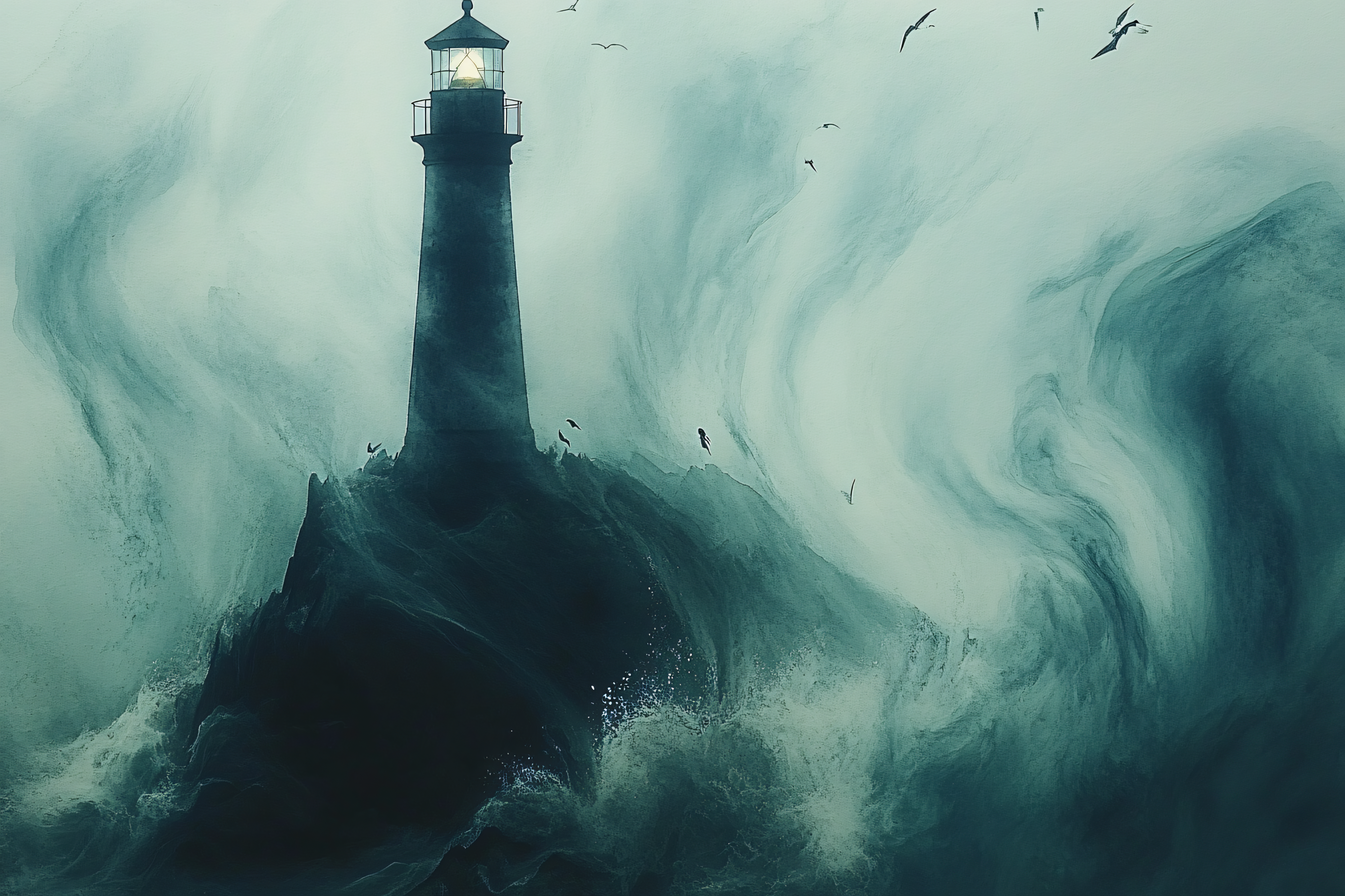 Lighthouse Amidst Tempestuous Seas