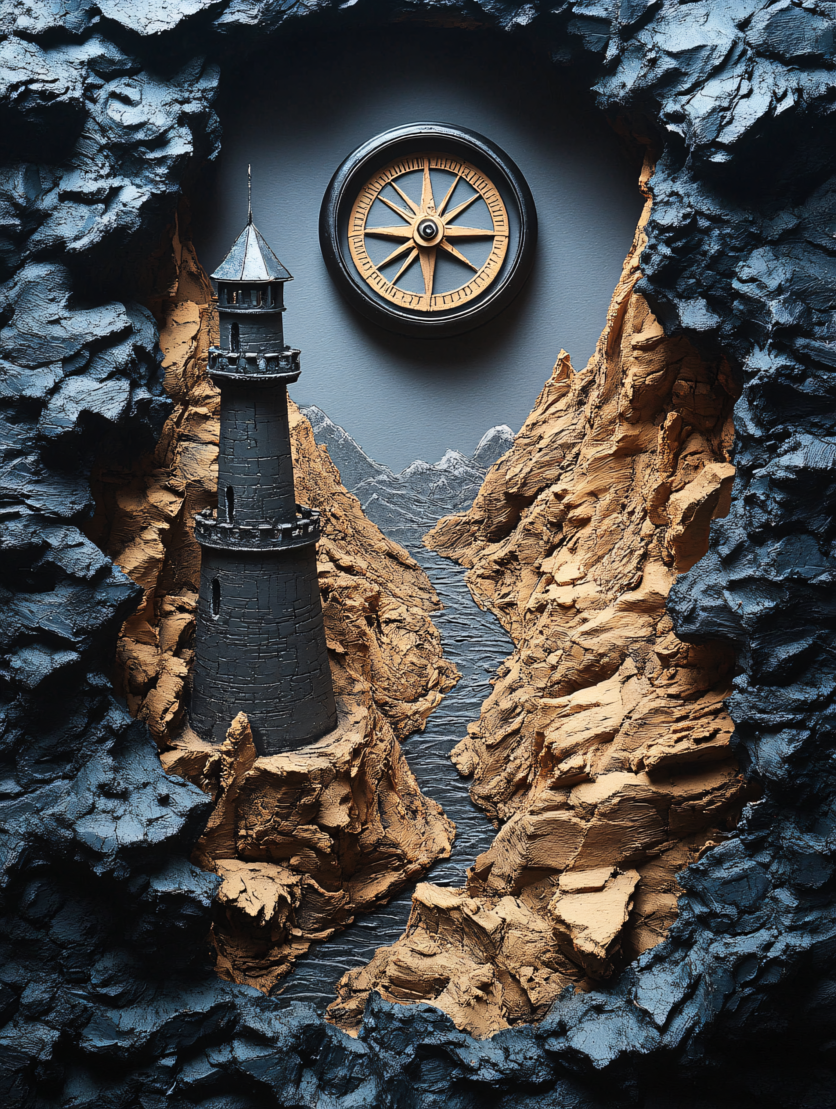 Lighthouse Compass Rocky Coast