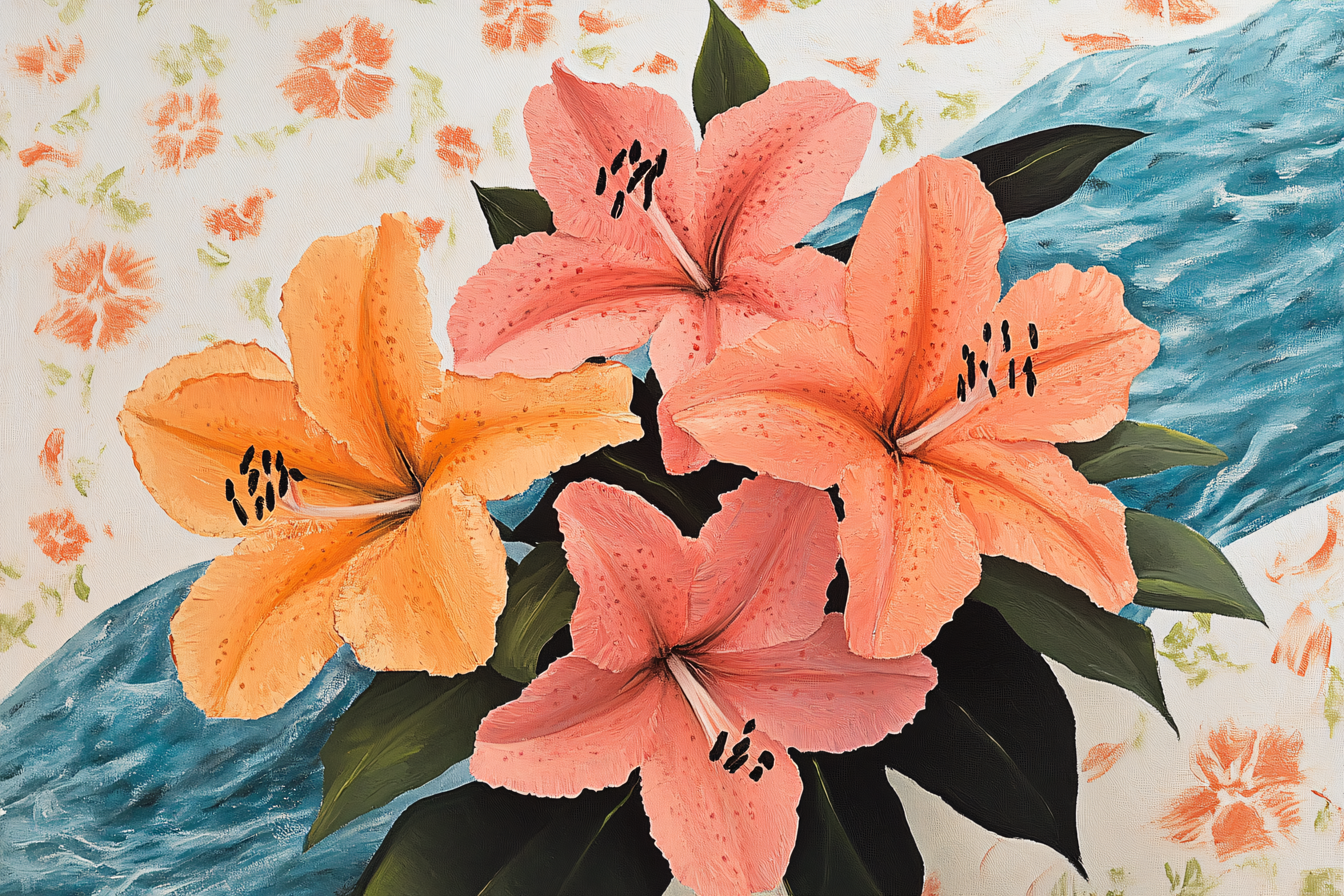 Lily Bouquet Painting