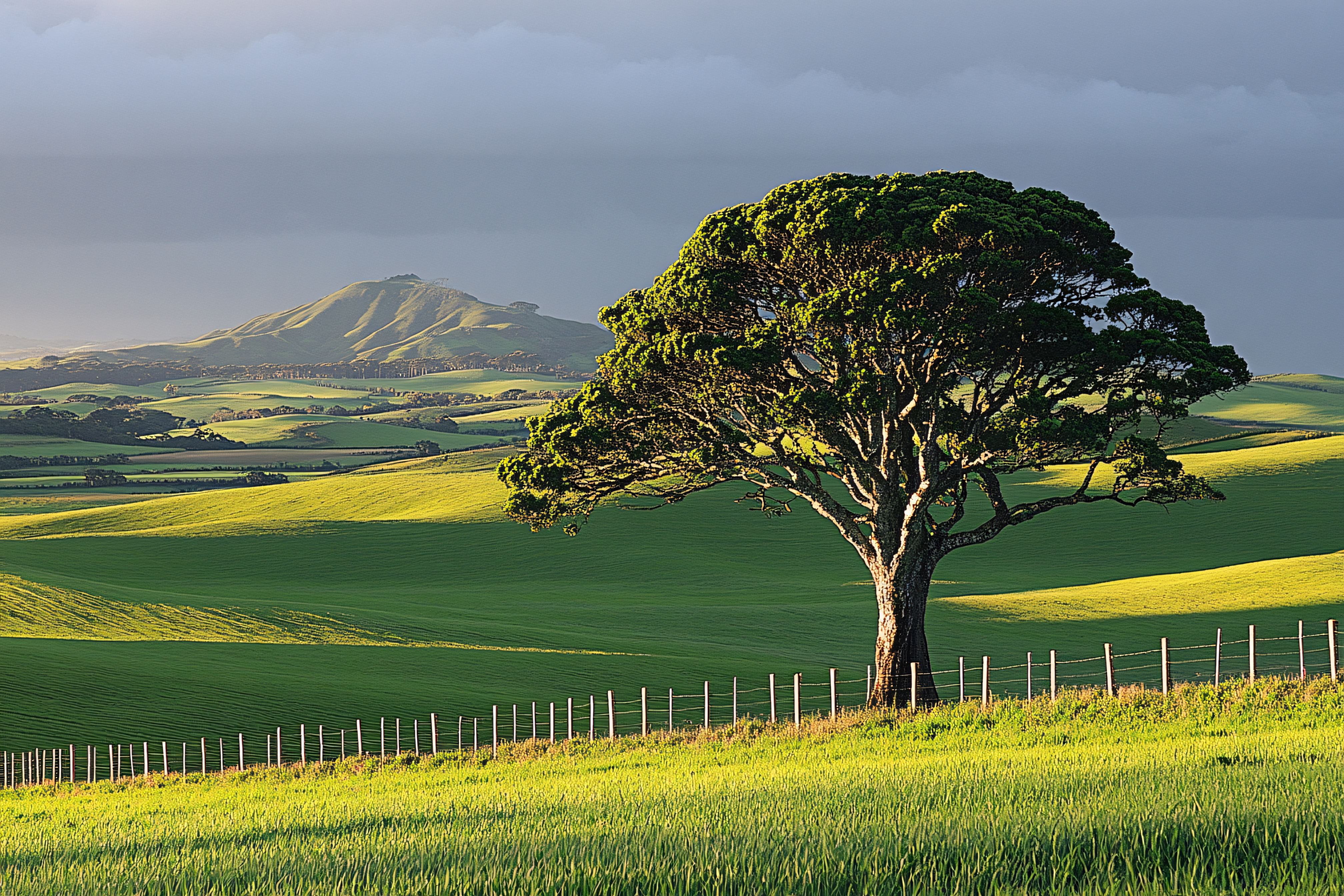 Lone Tree in Rolling Green Hills