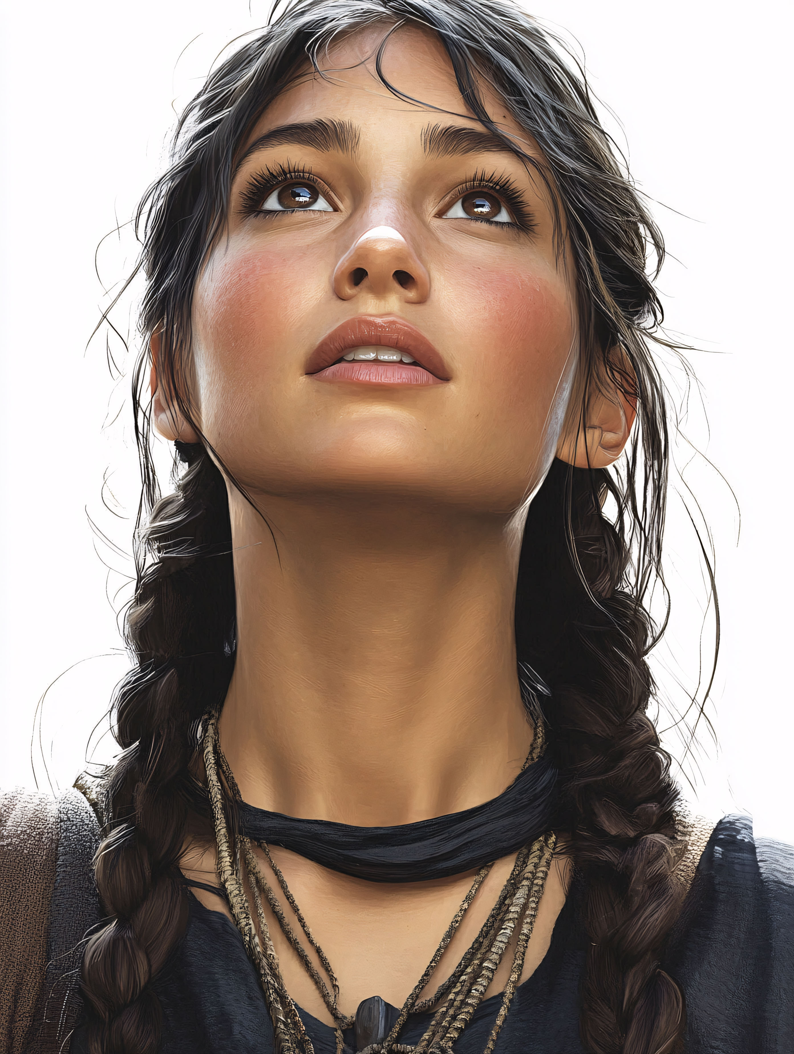 Looking Upward Woman Portrait