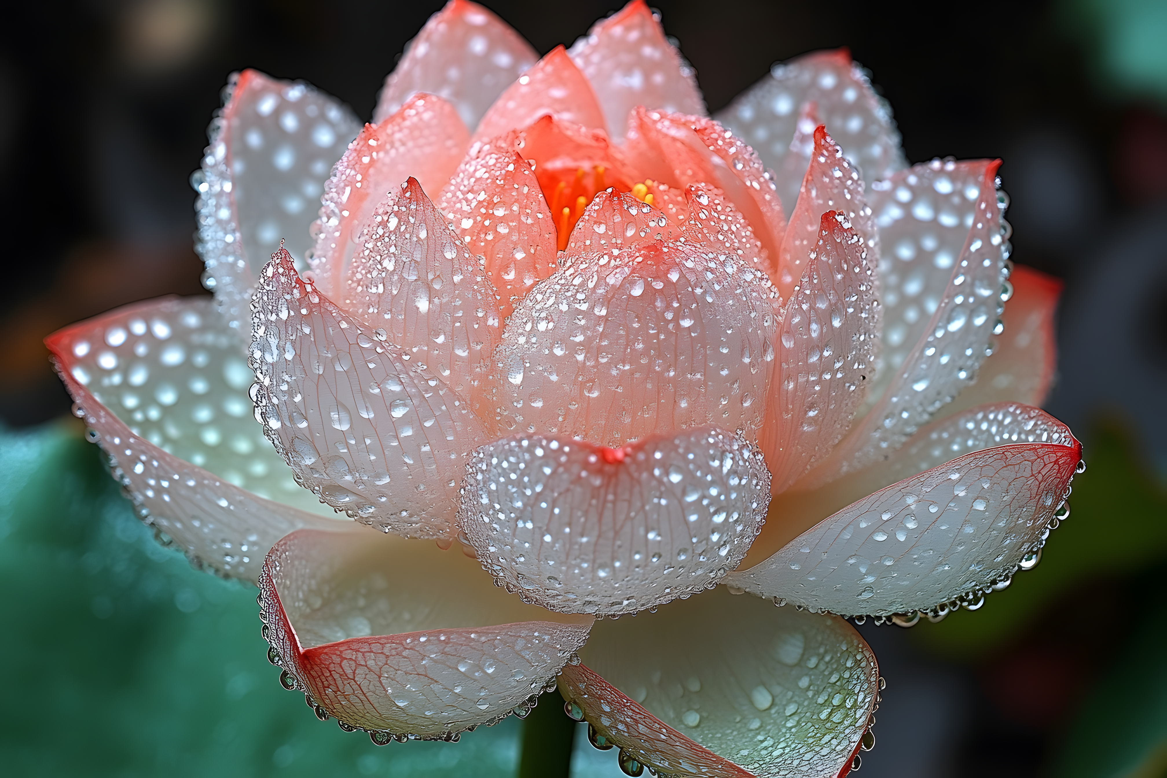 Lotus Bloom with Water Droplets