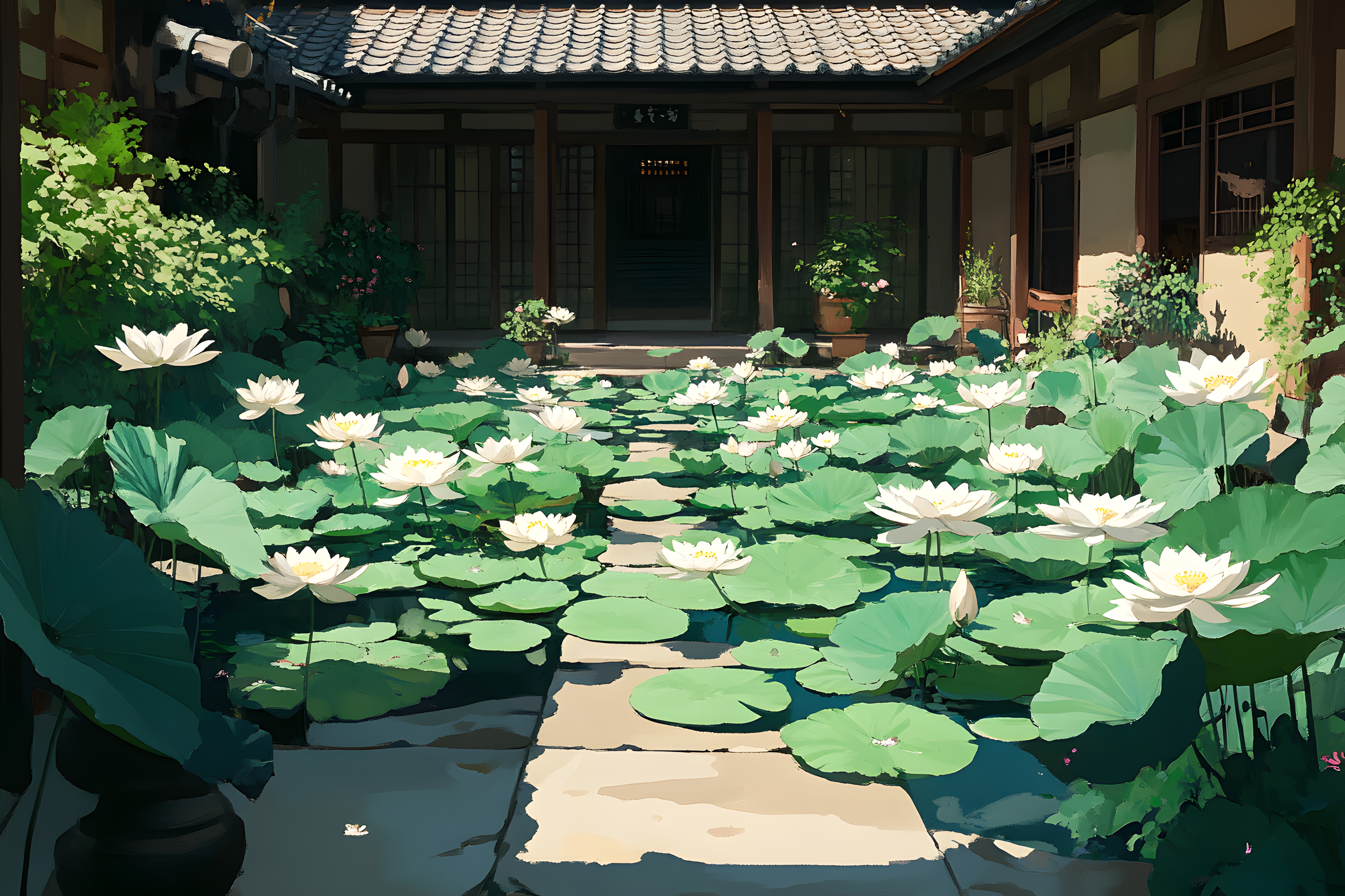 Lotus Pond in Courtyard