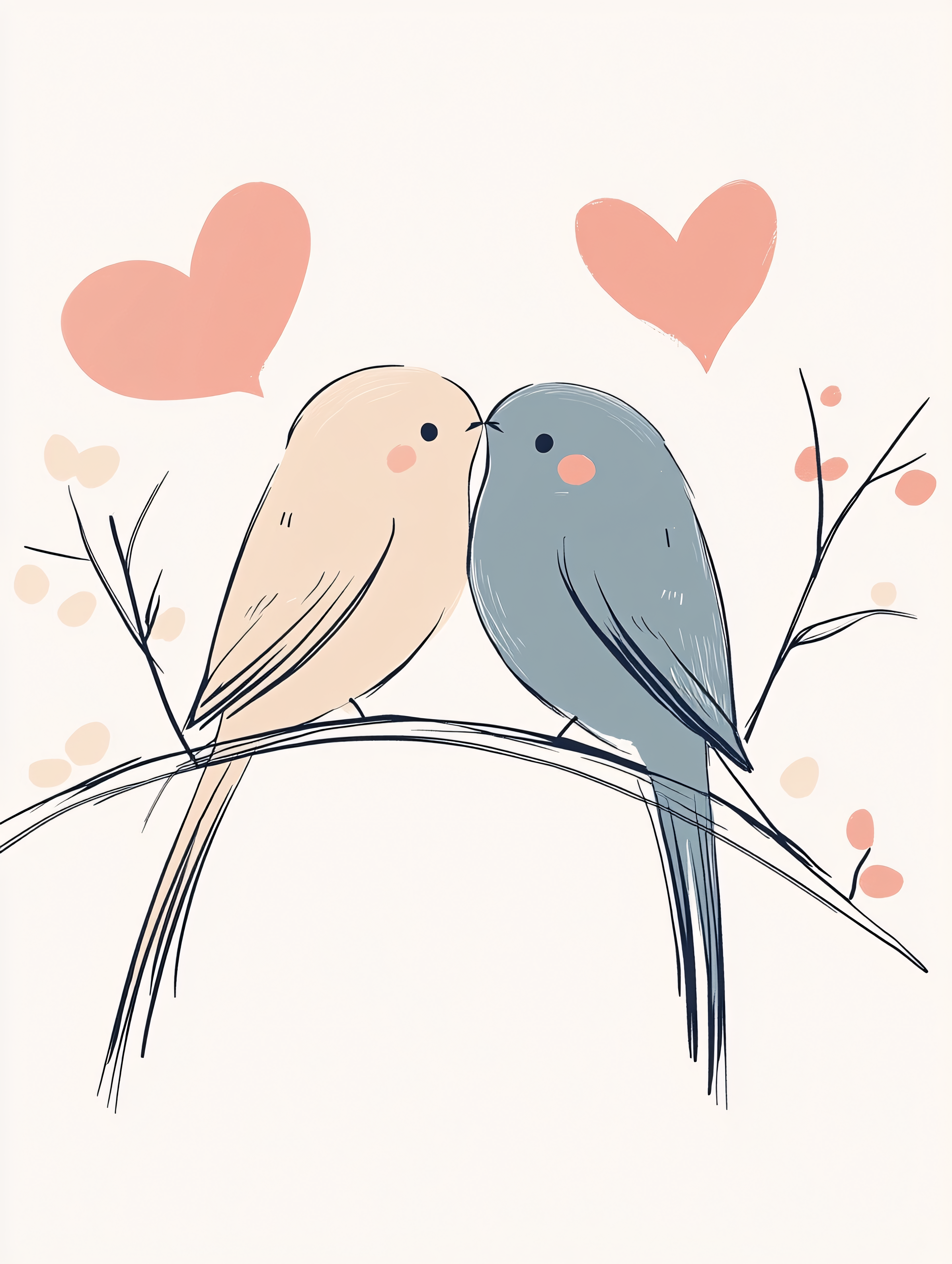 Love Birds on Branch