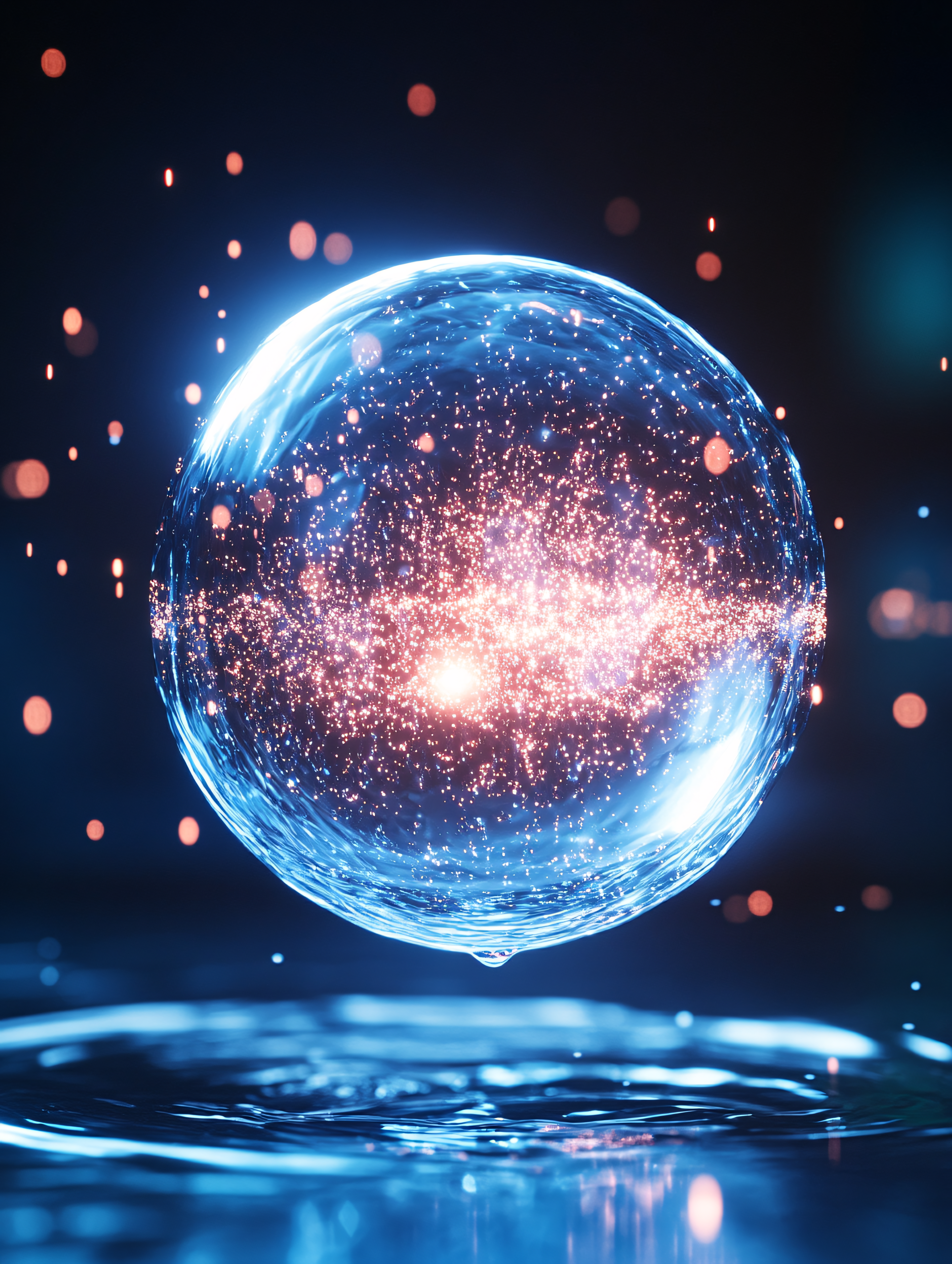Luminous Blue Sphere with Galaxy Particles