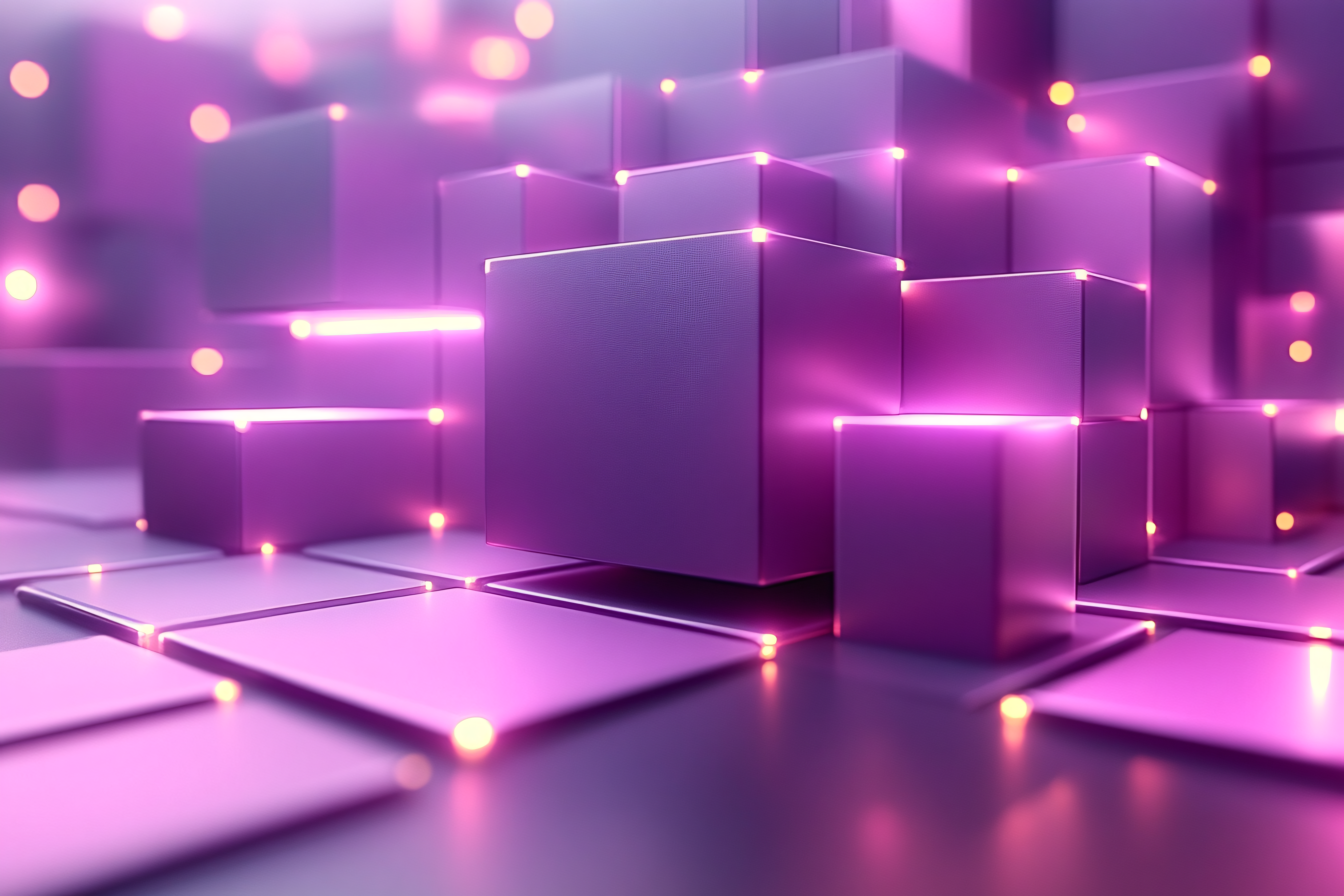 Luminous Violet Cubes