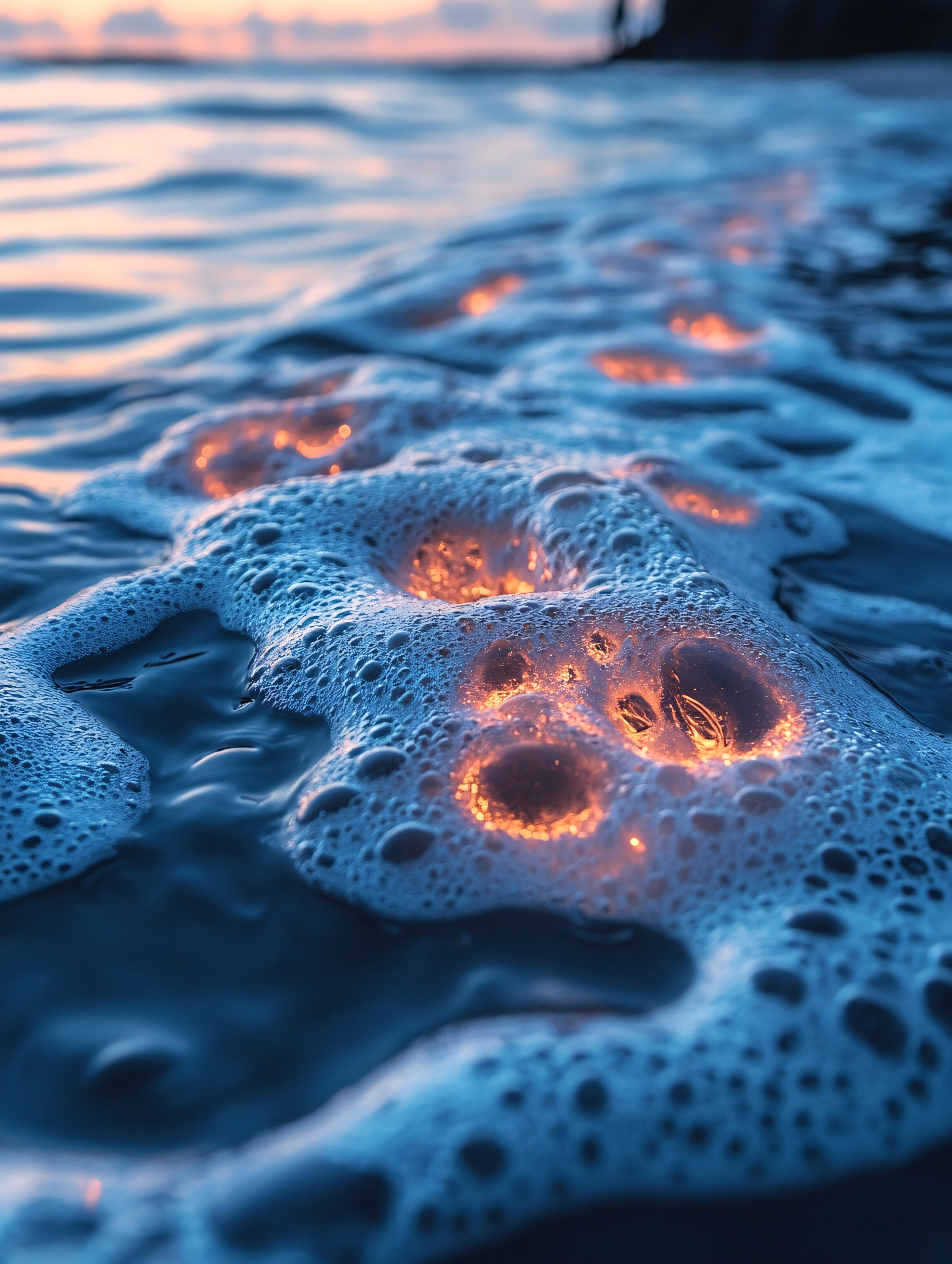 Luminous Waves at Dusk