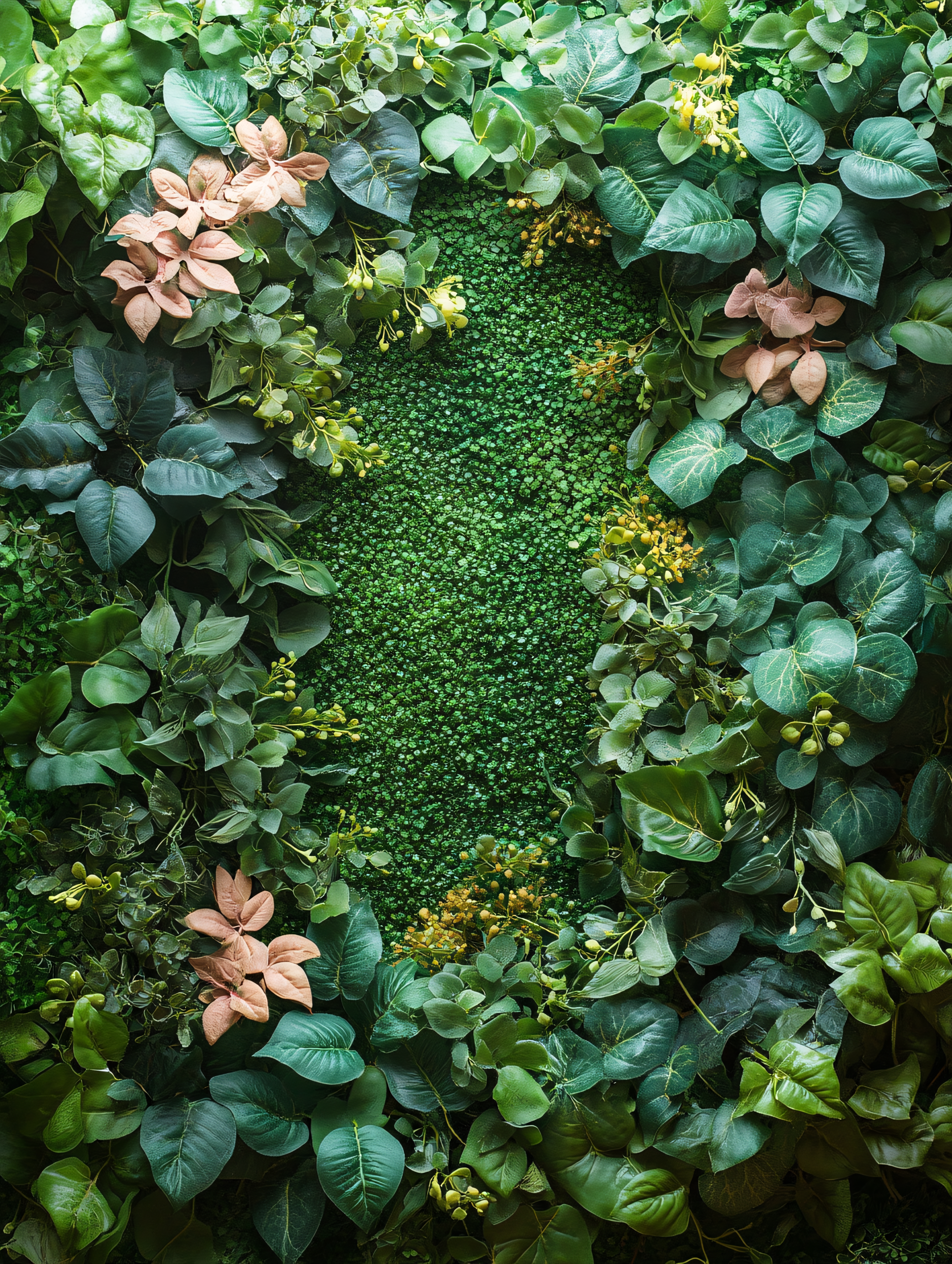 Lush Green Foliage Wall