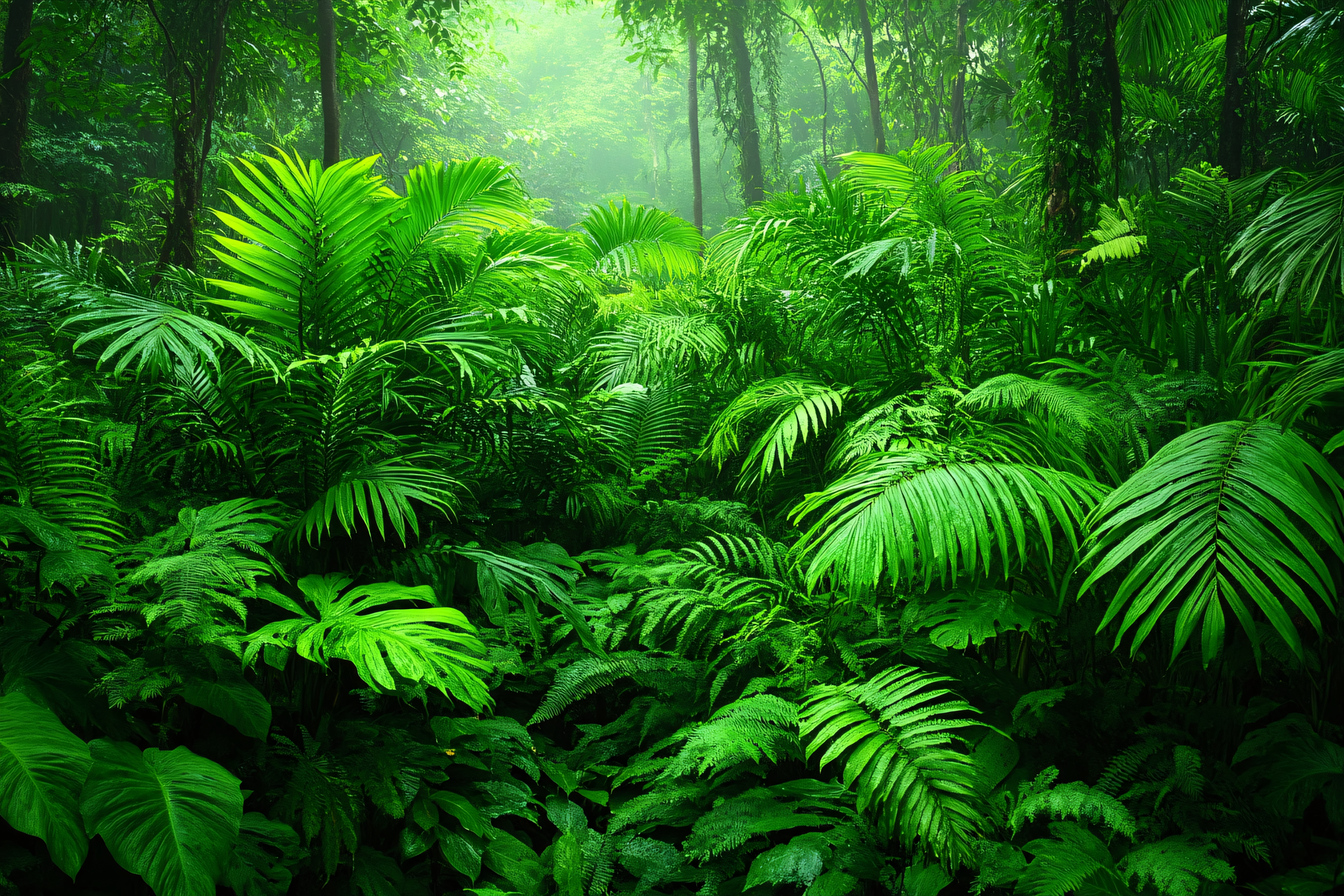 Lush Green Jungle Foliage