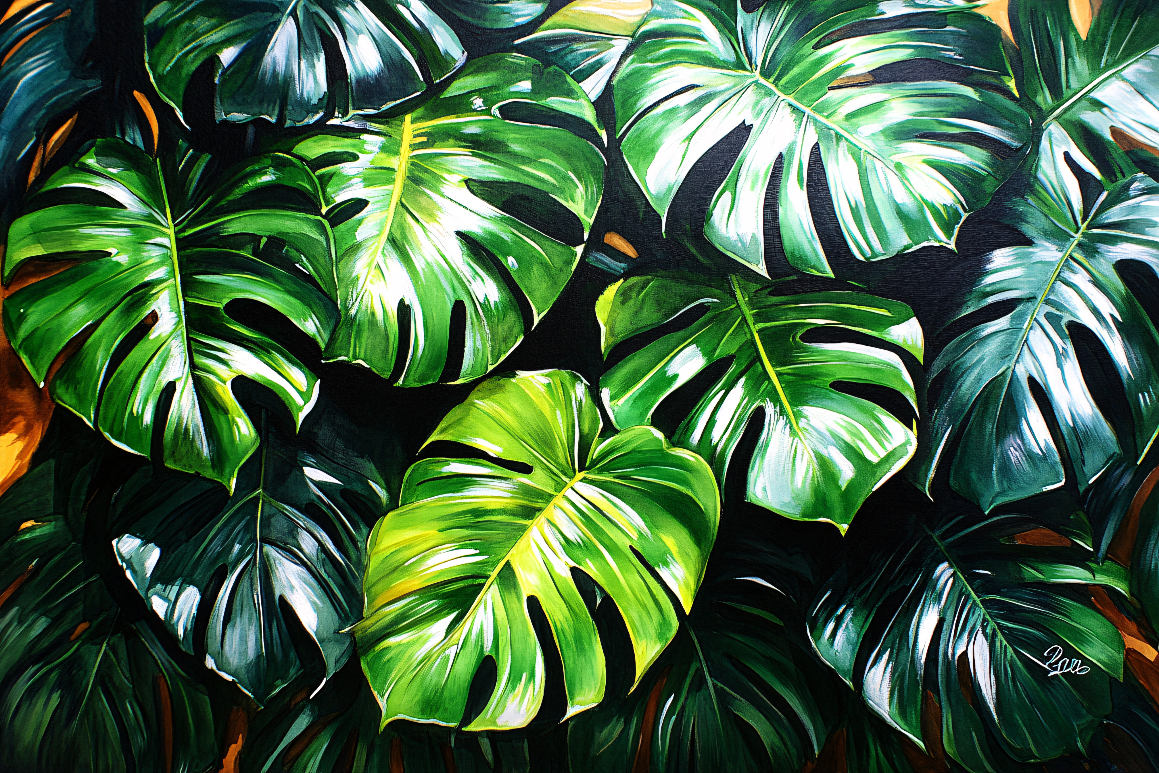 Lush Monstera Deliciosa Leaves