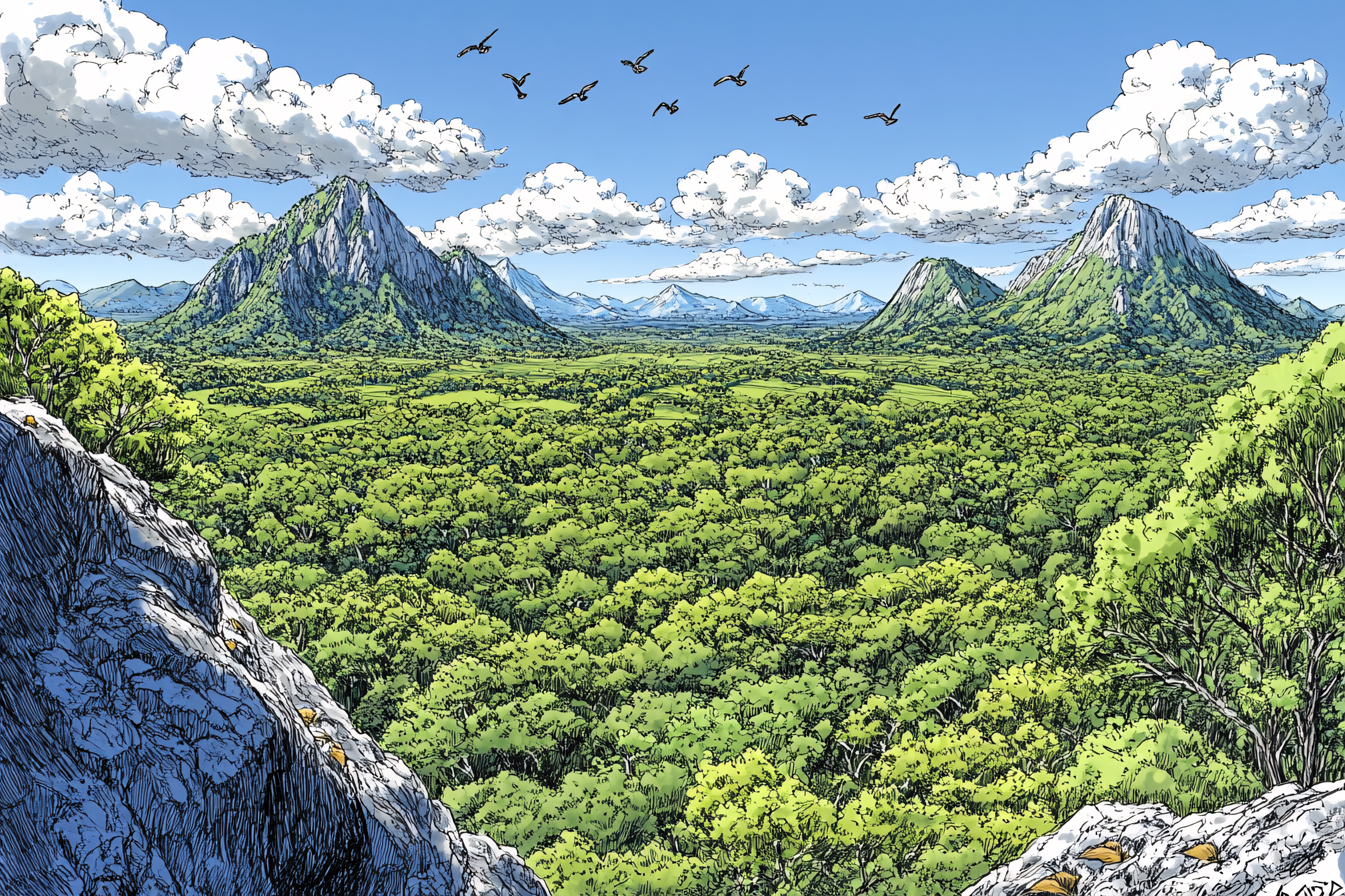Lush Mountain Valley Vista