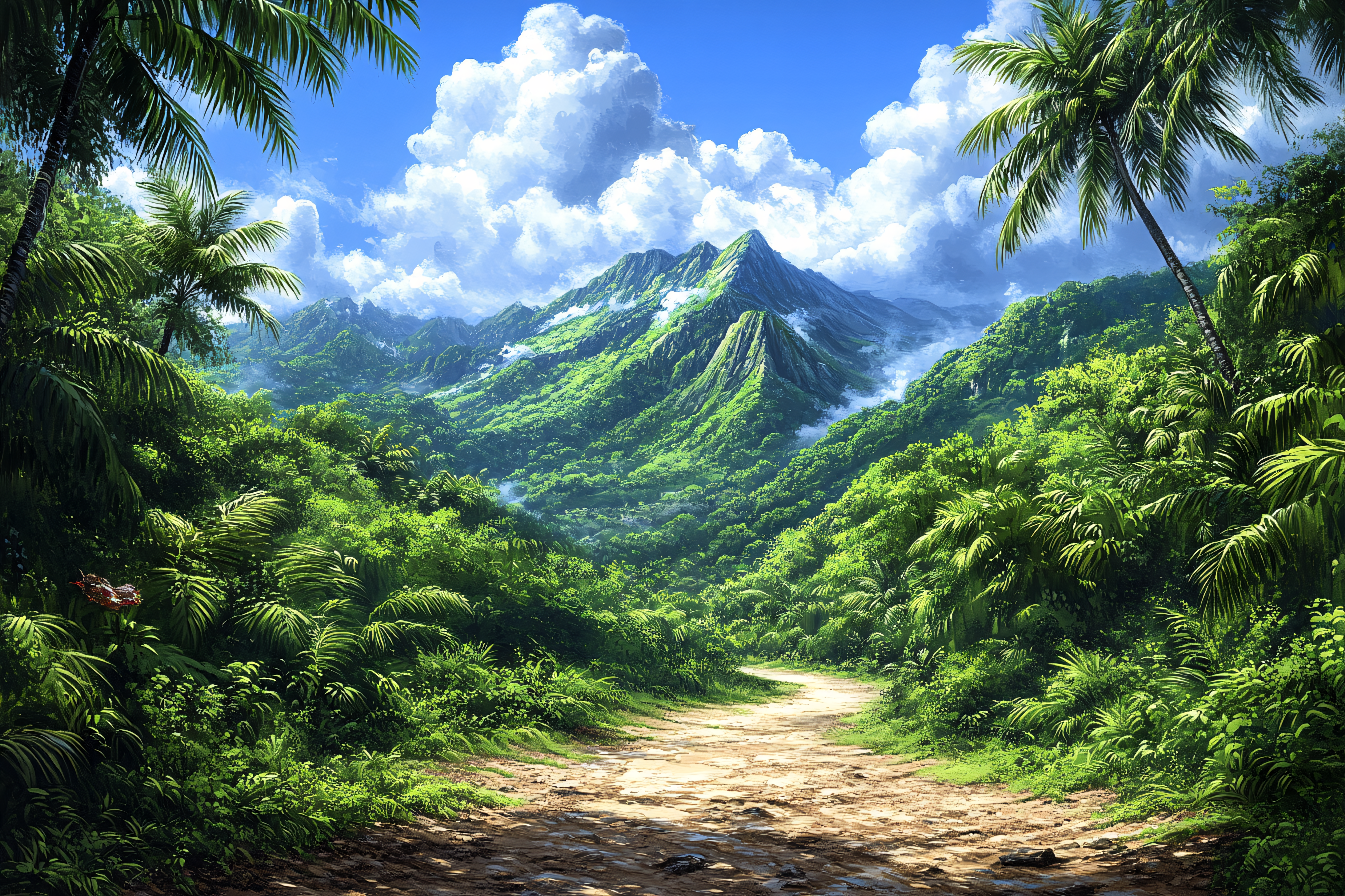 Lush Tropical Mountain Path
