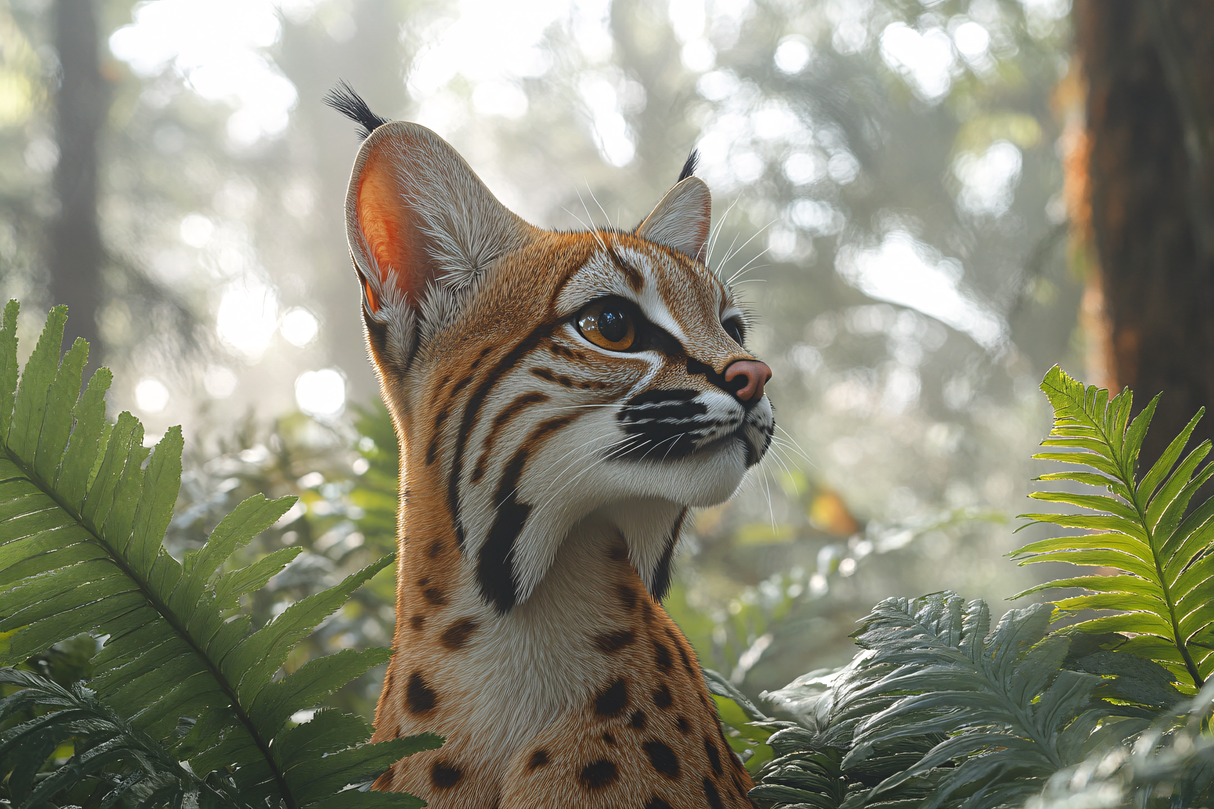 Lynx Portrait in Forest