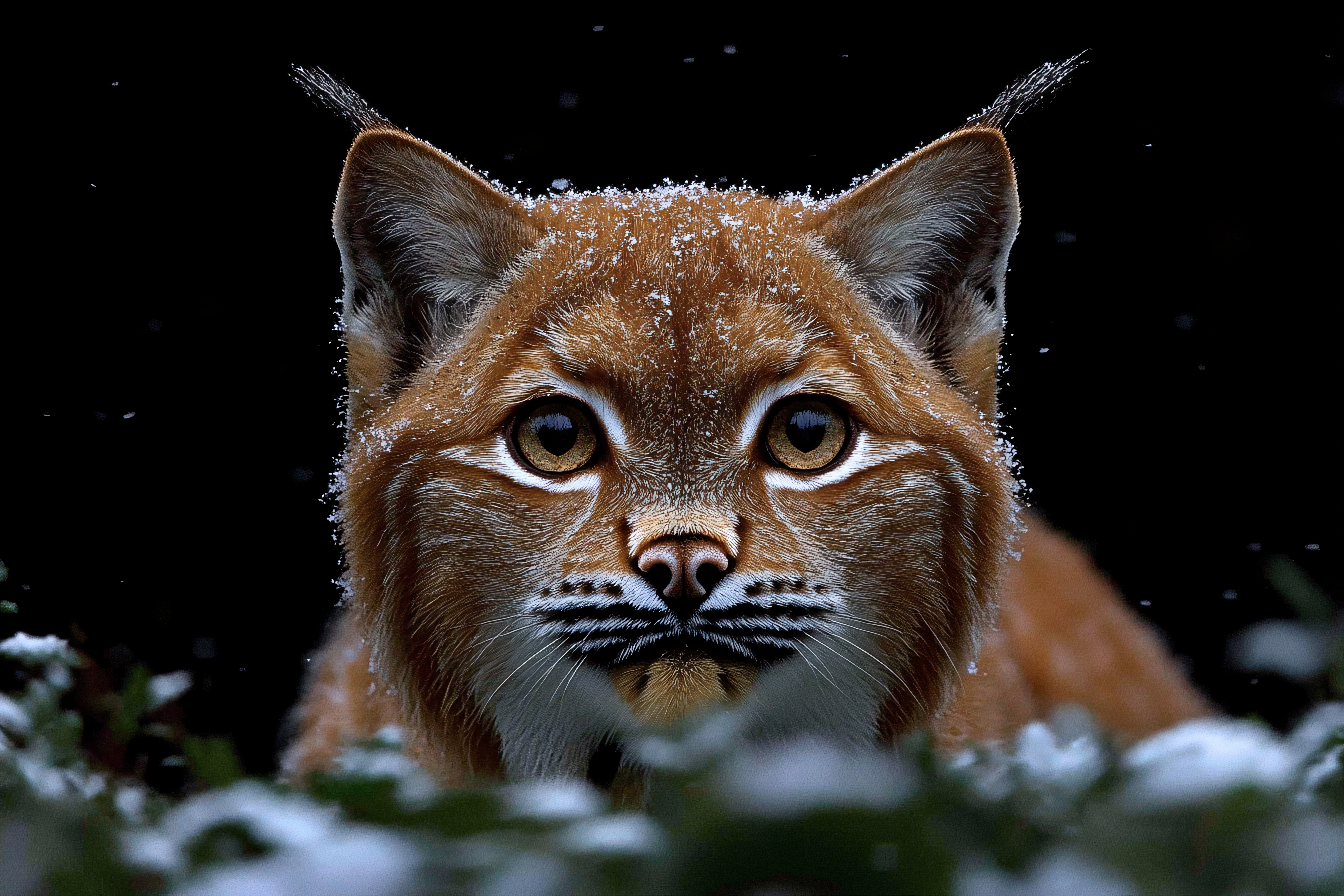 Lynx Portrait in Snow
