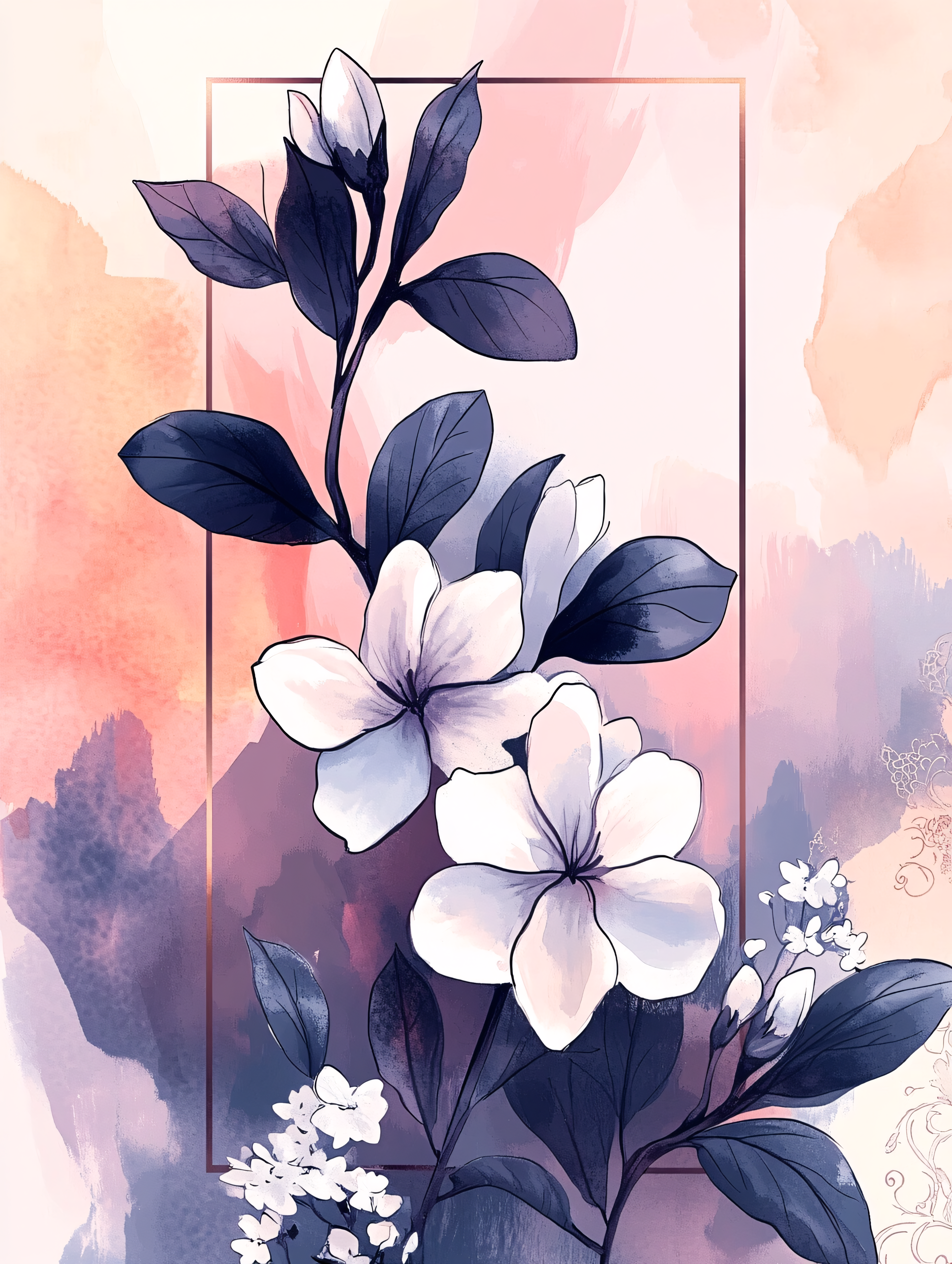 Magnolia Floral Frame