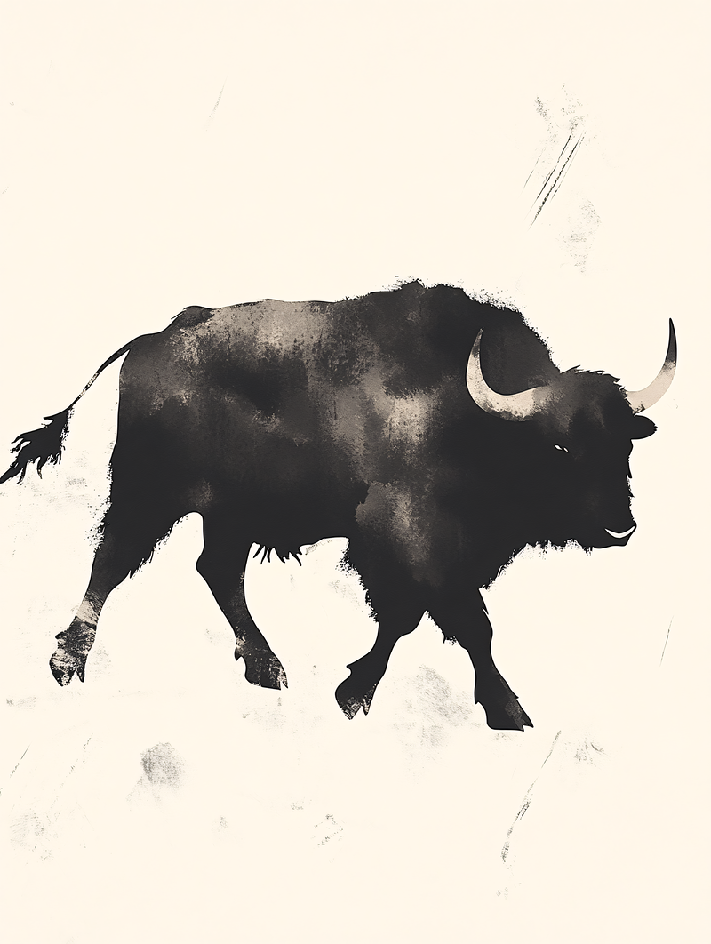 Majestic Bison Silhouette