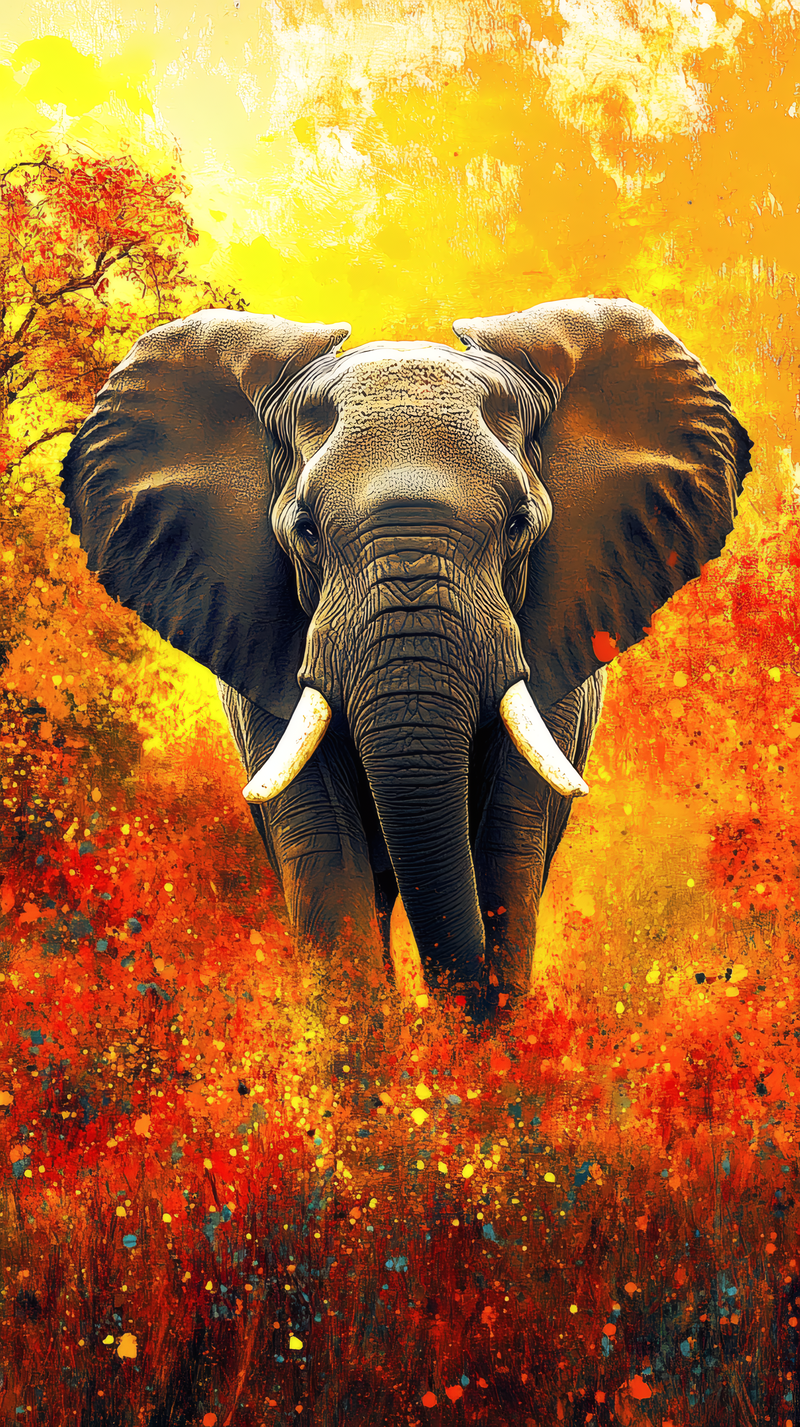 Majestic Elephant in Vibrant Hues