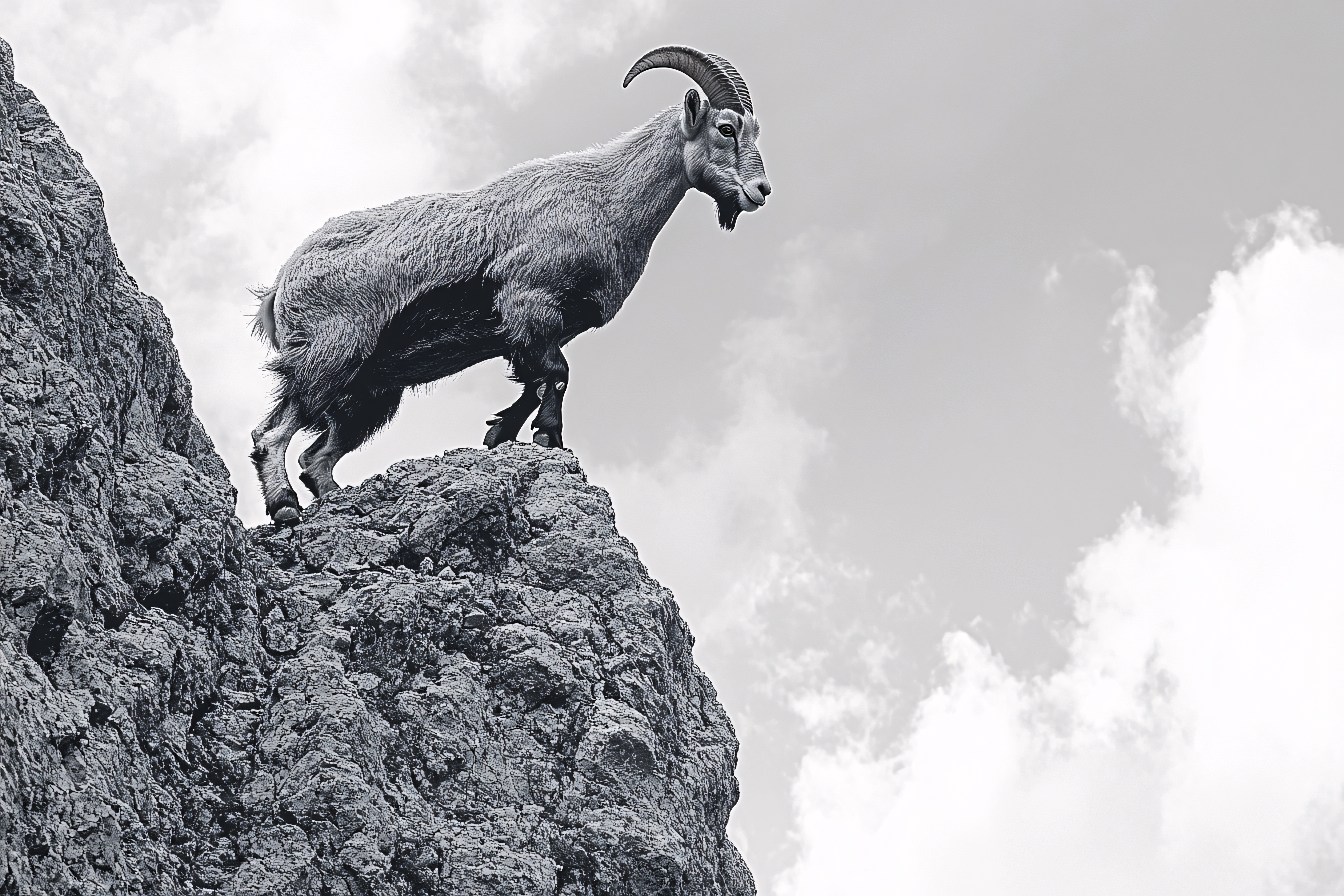 Majestic Ibex on Mountain Peak