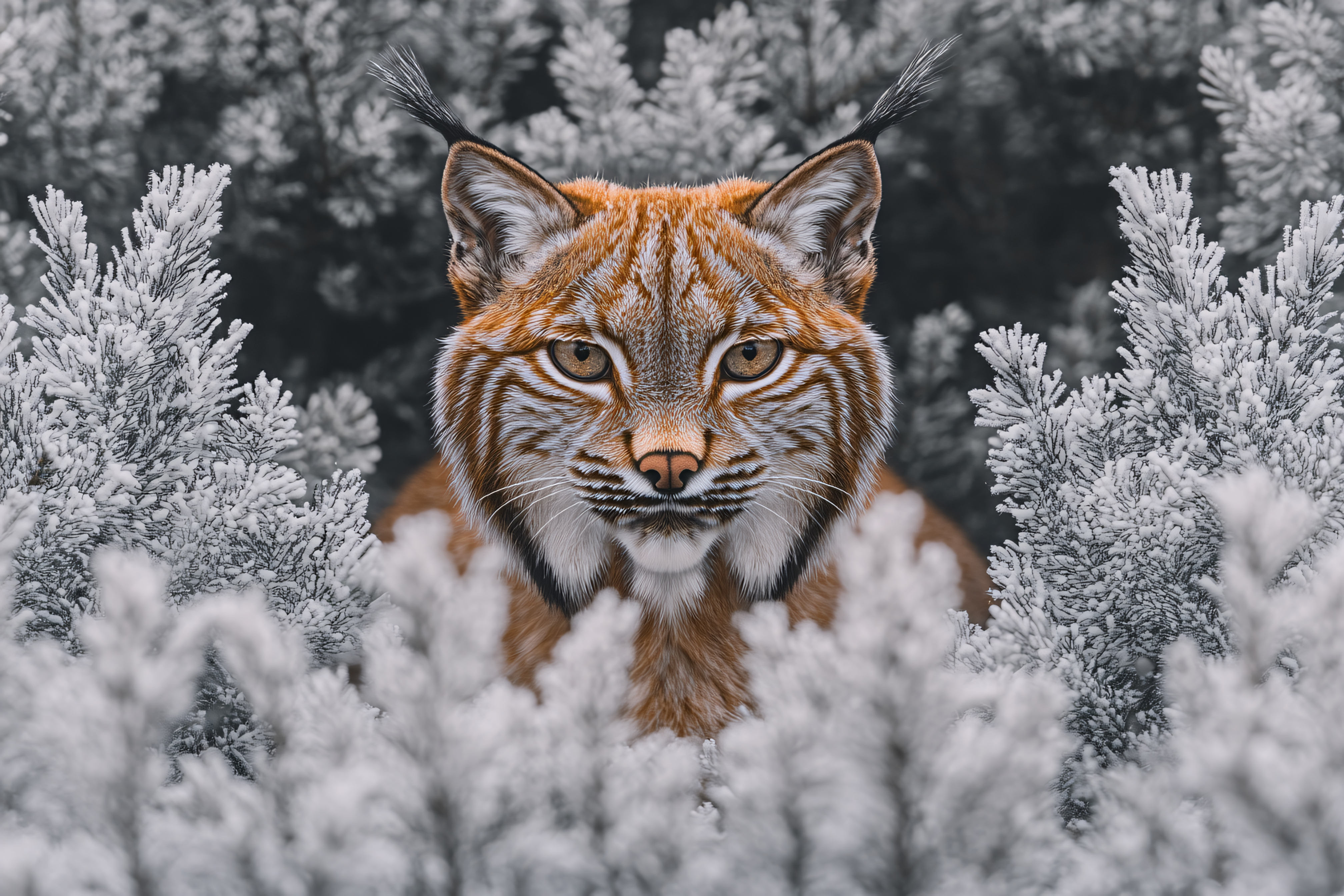 Majestic Lynx Portrait in Winter