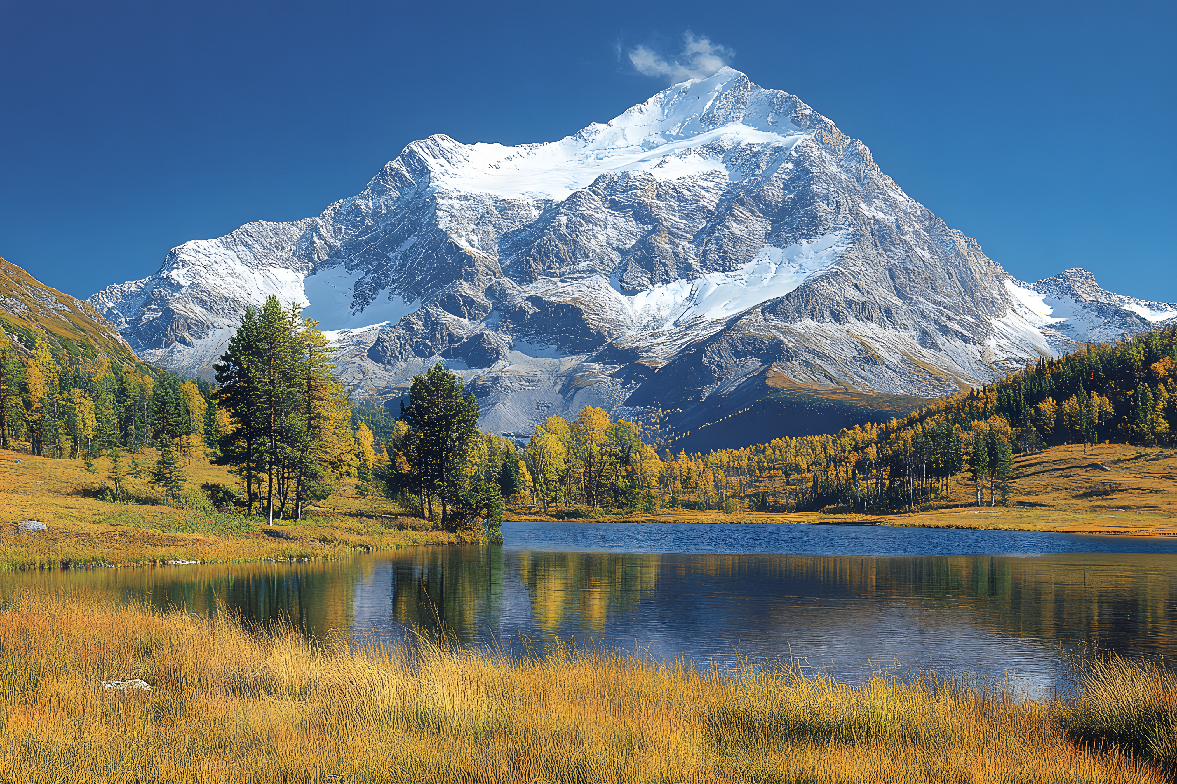 Majestic Mountain Lake Scene
