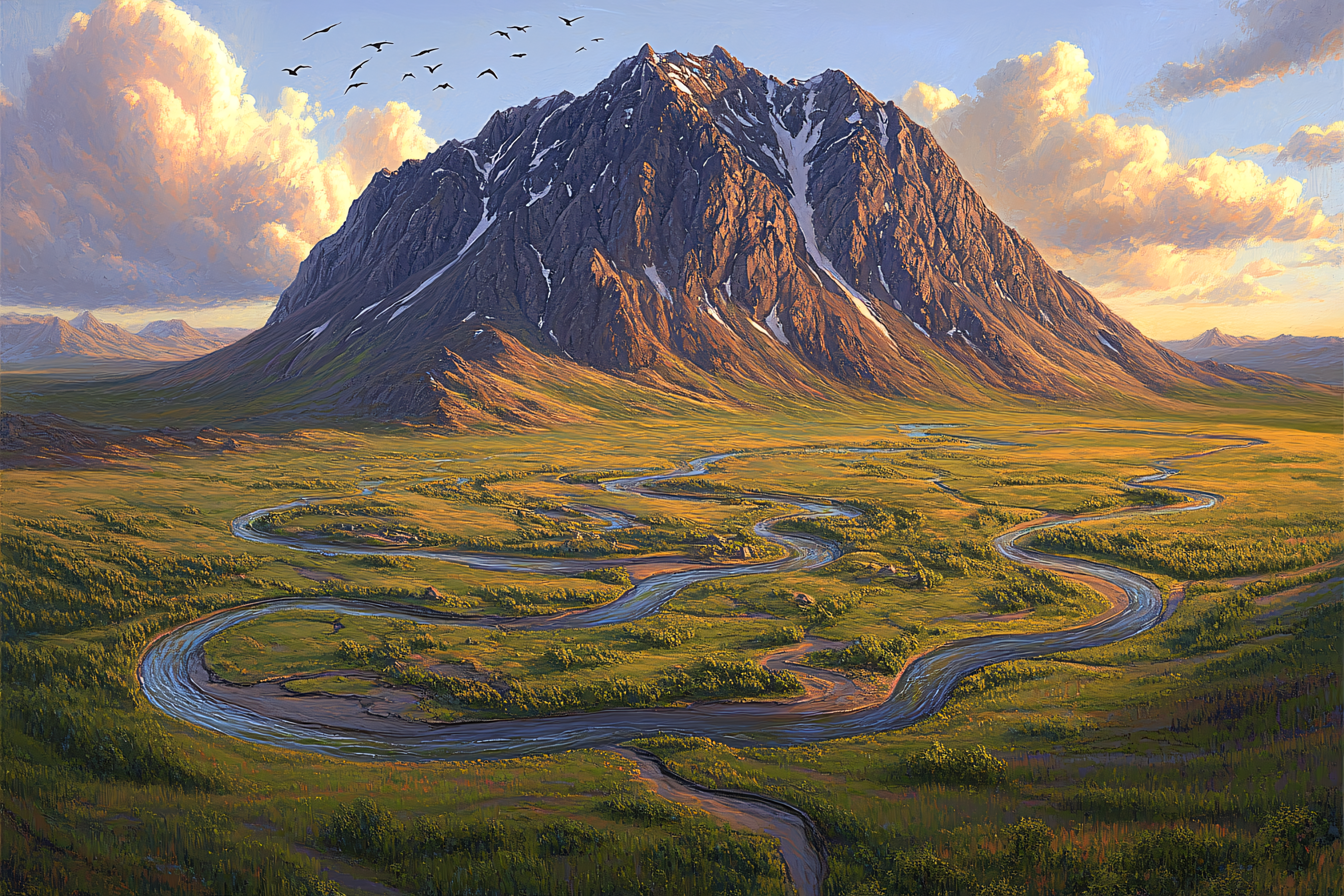 Majestic Mountain Landscape With River