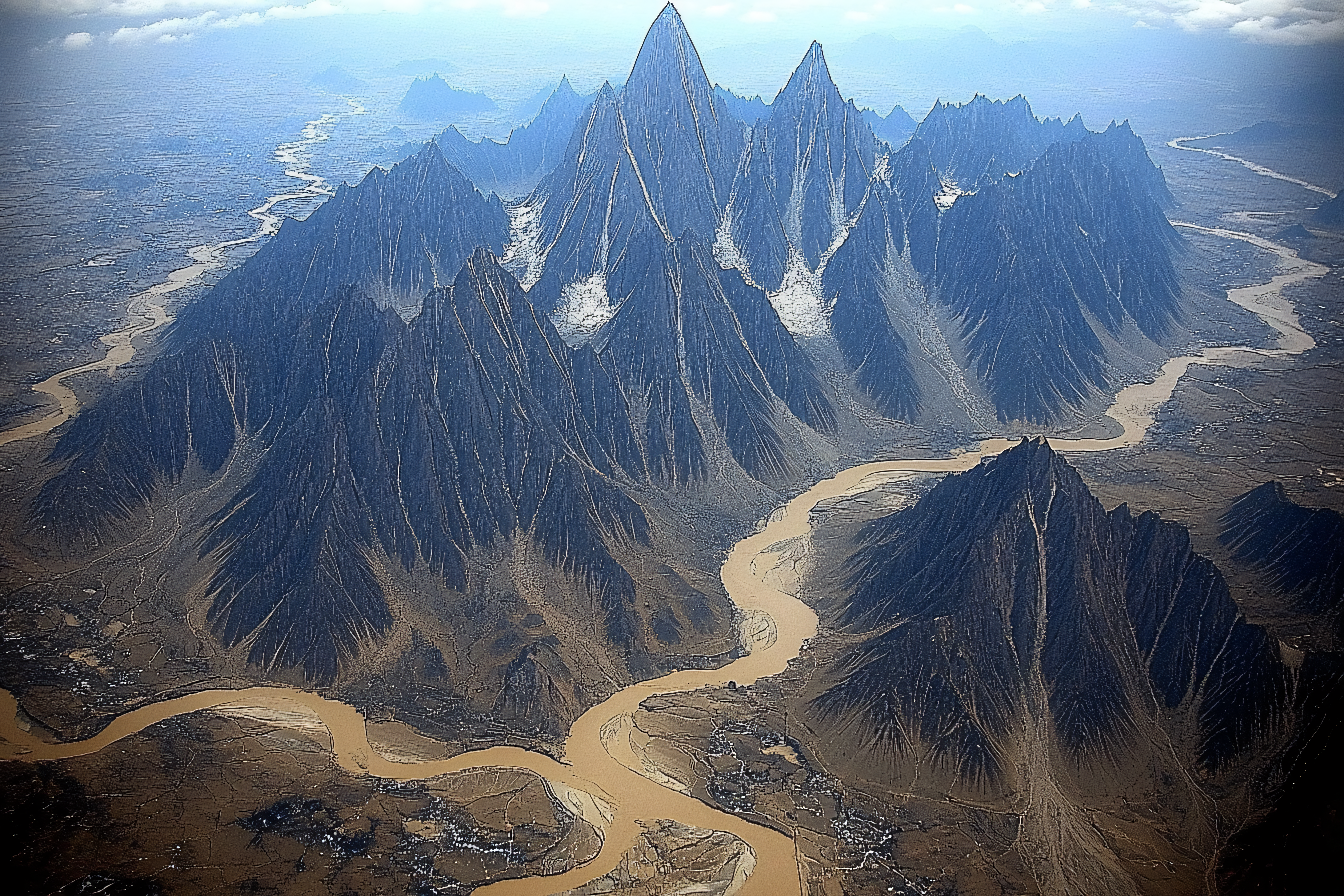 Majestic Mountain Range and River