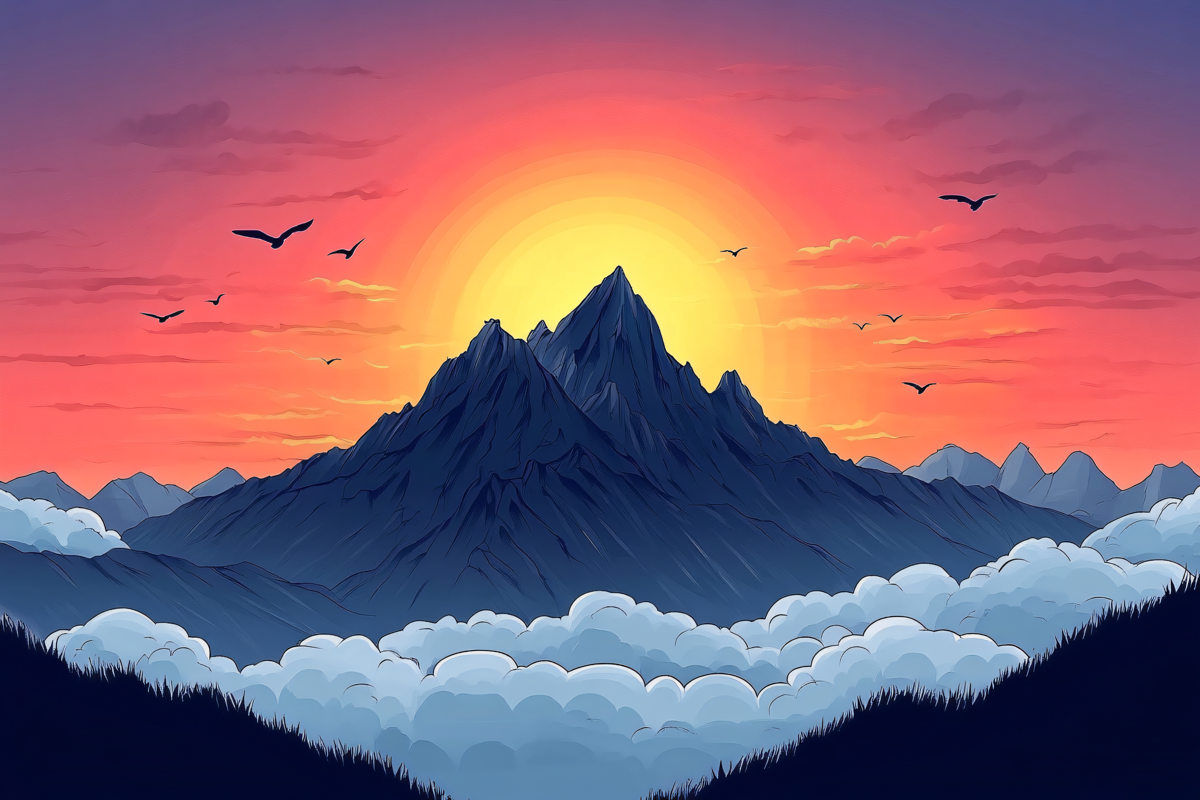 Majestic Mountain Sunset