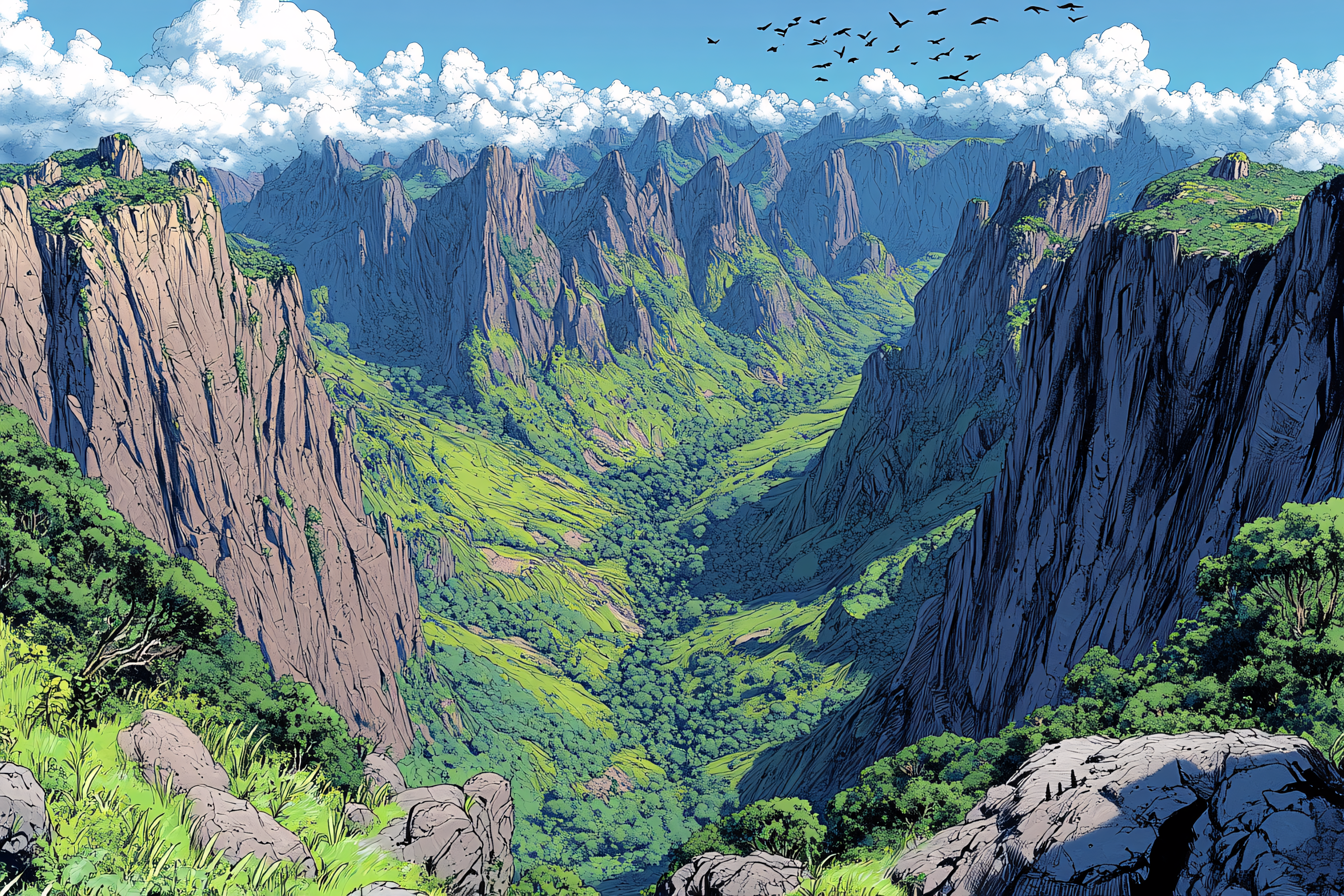 Majestic Mountain Valley Vista