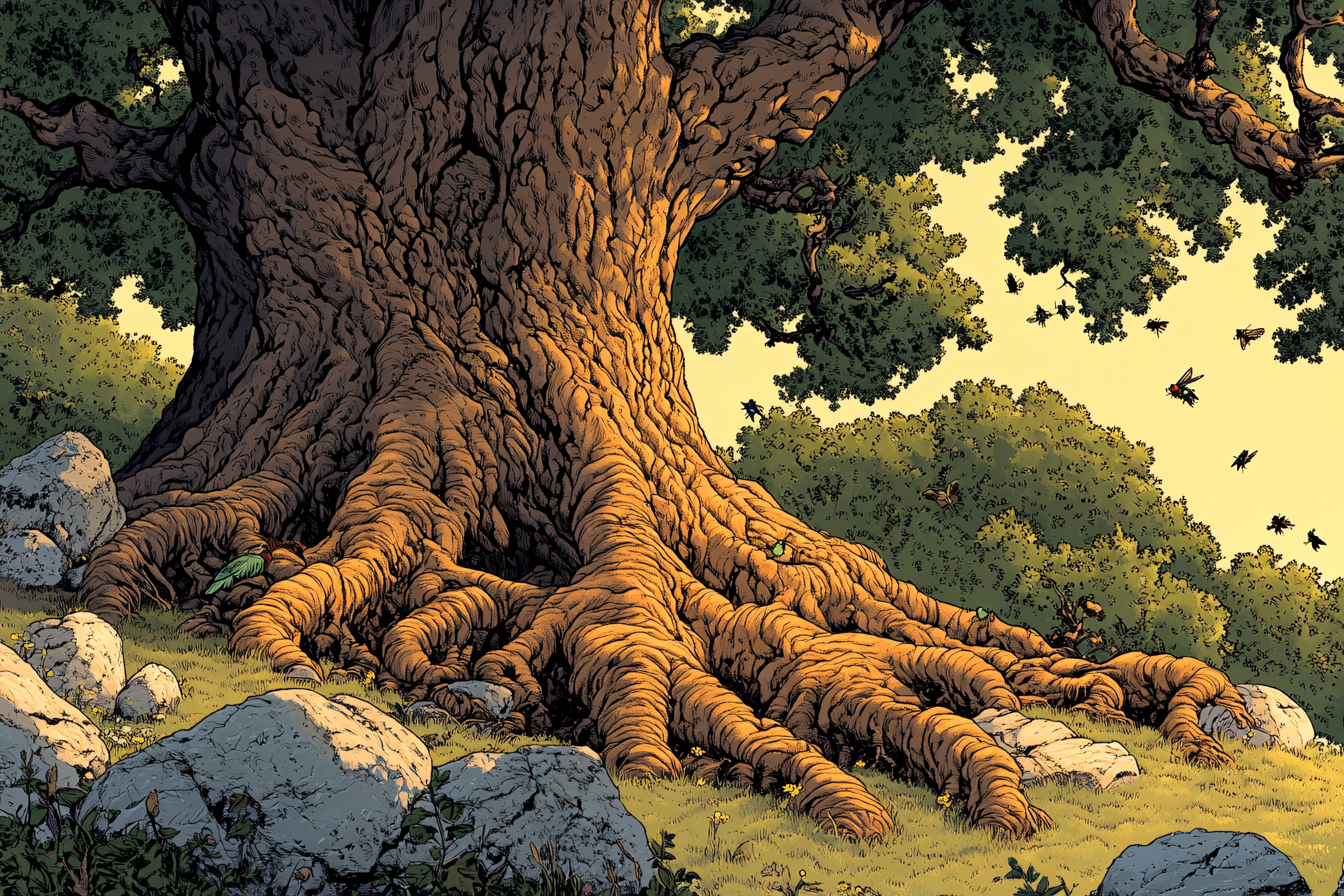 Majestic Old Tree Illustration