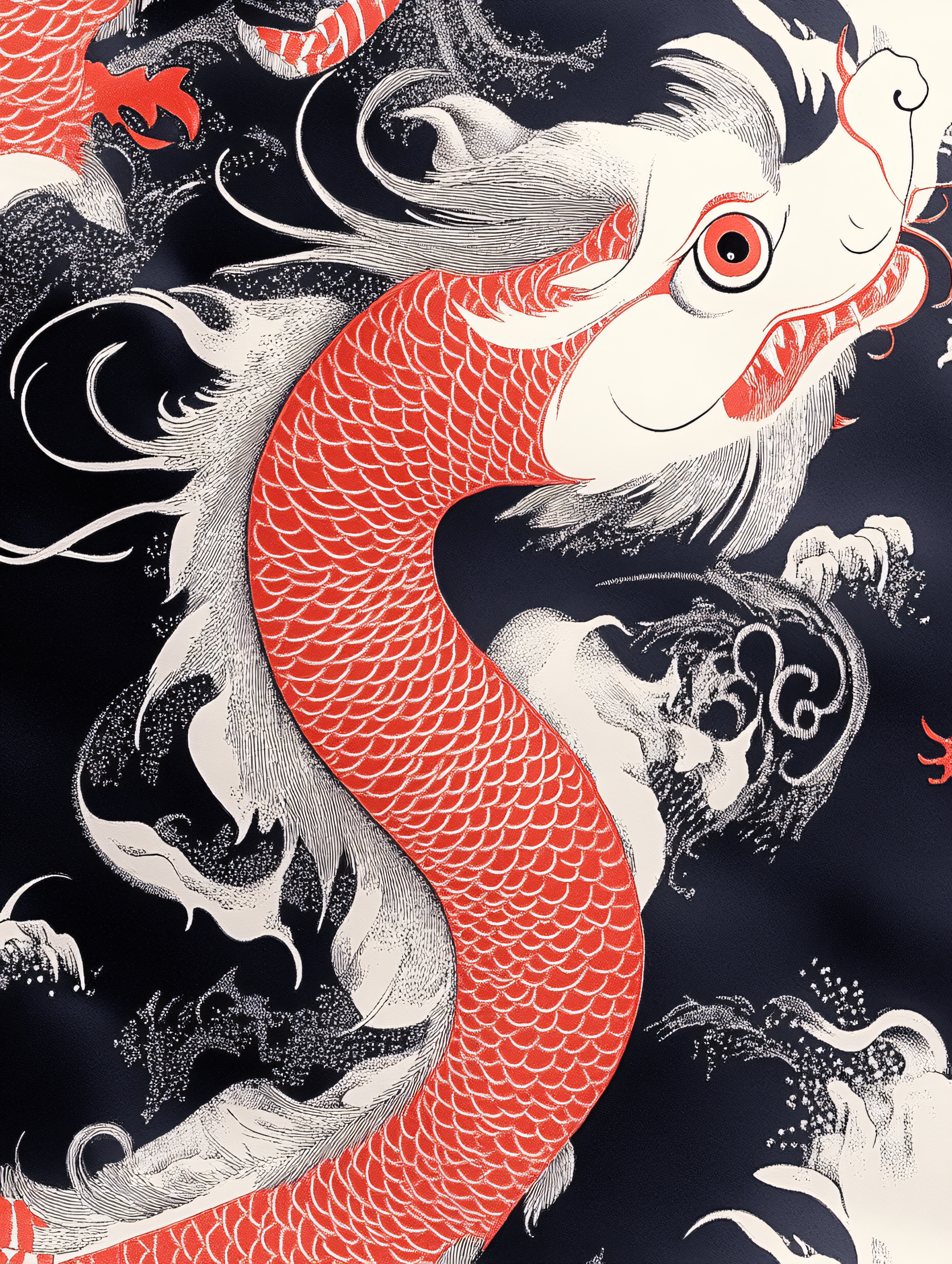 Majestic Red Scaled Dragon