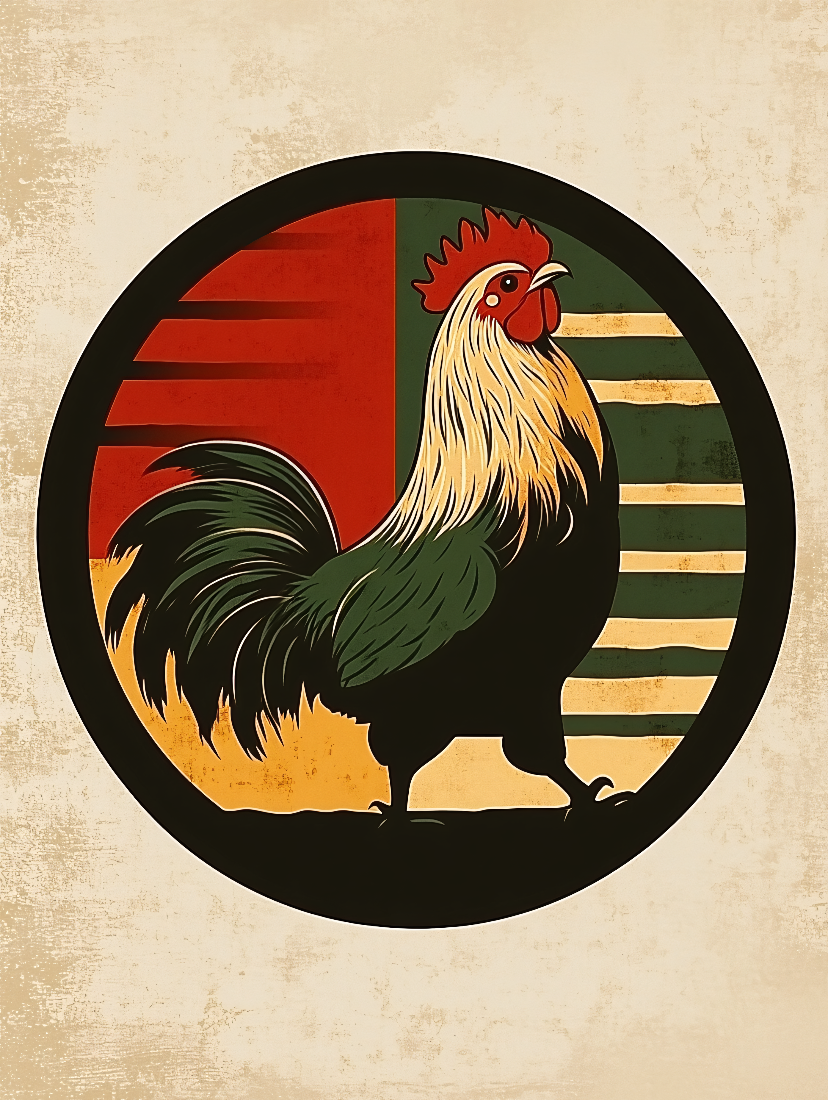 Majestic Rooster Illustration