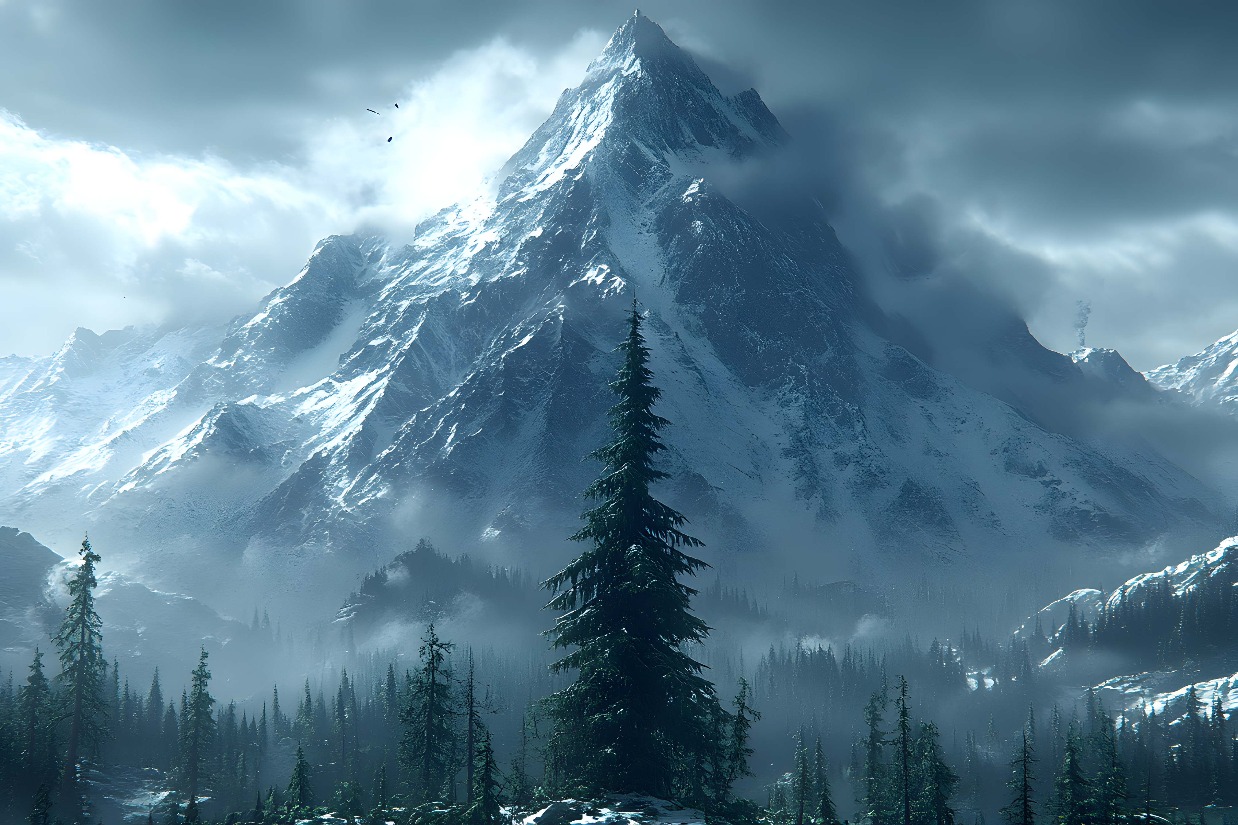 Majestic Snow Mountain Landscape