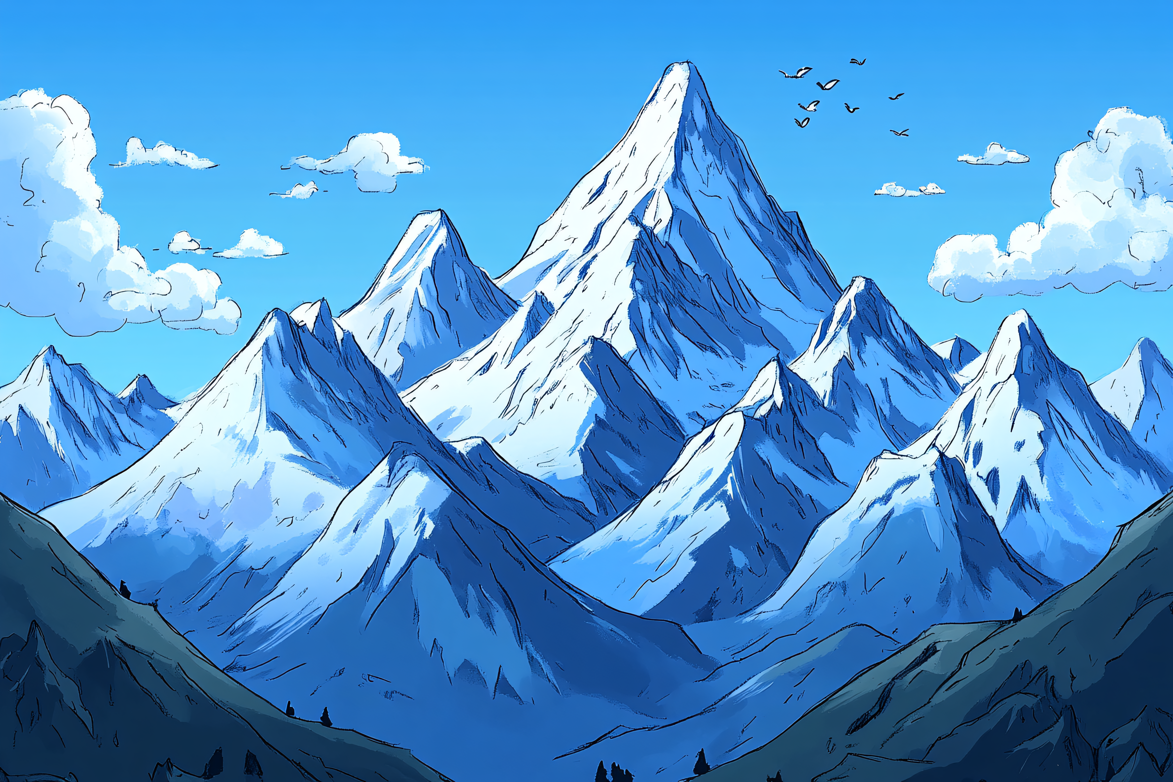 Majestic Snowy Mountain Range