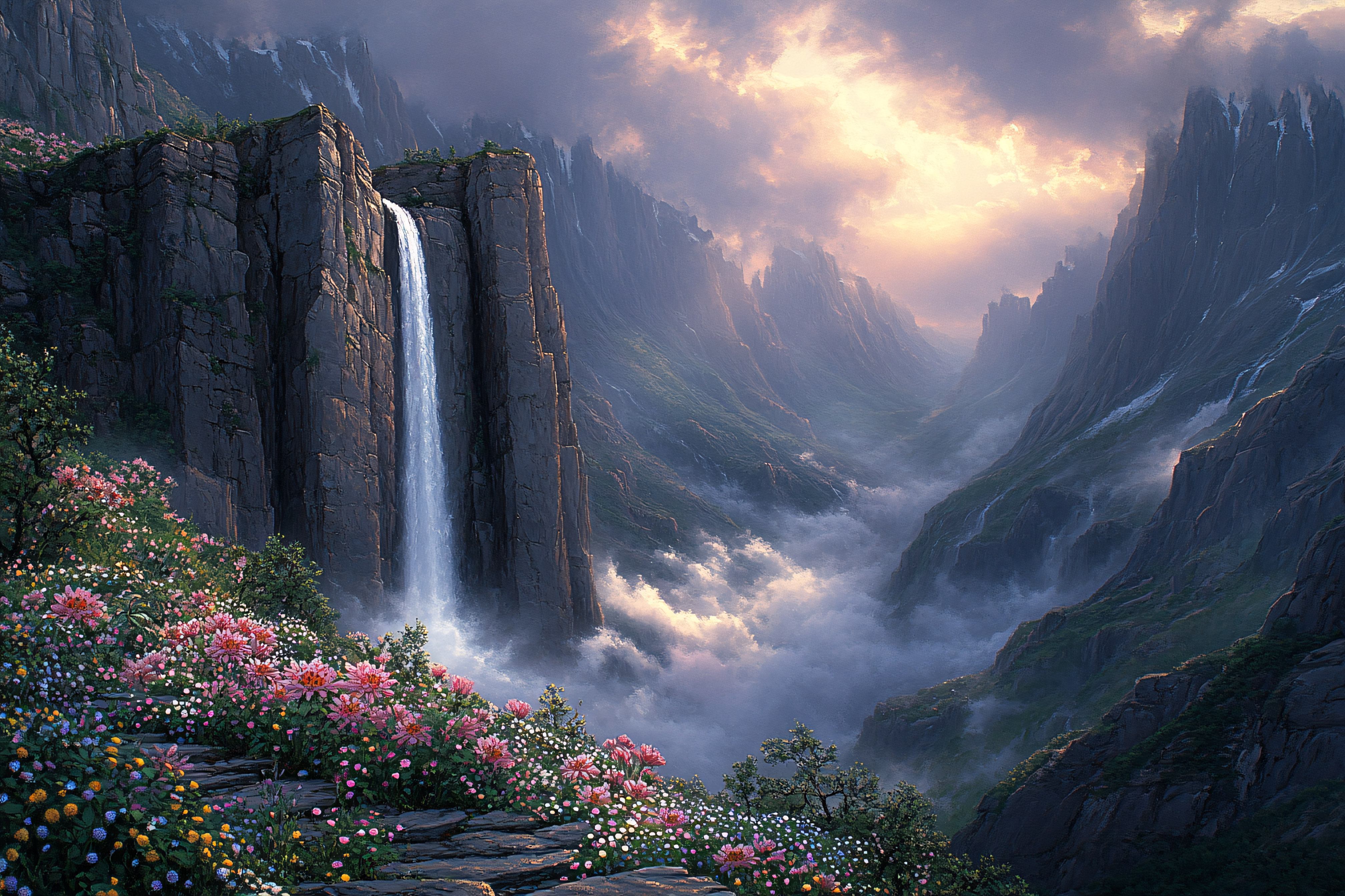 Majestic Waterfall Landscape