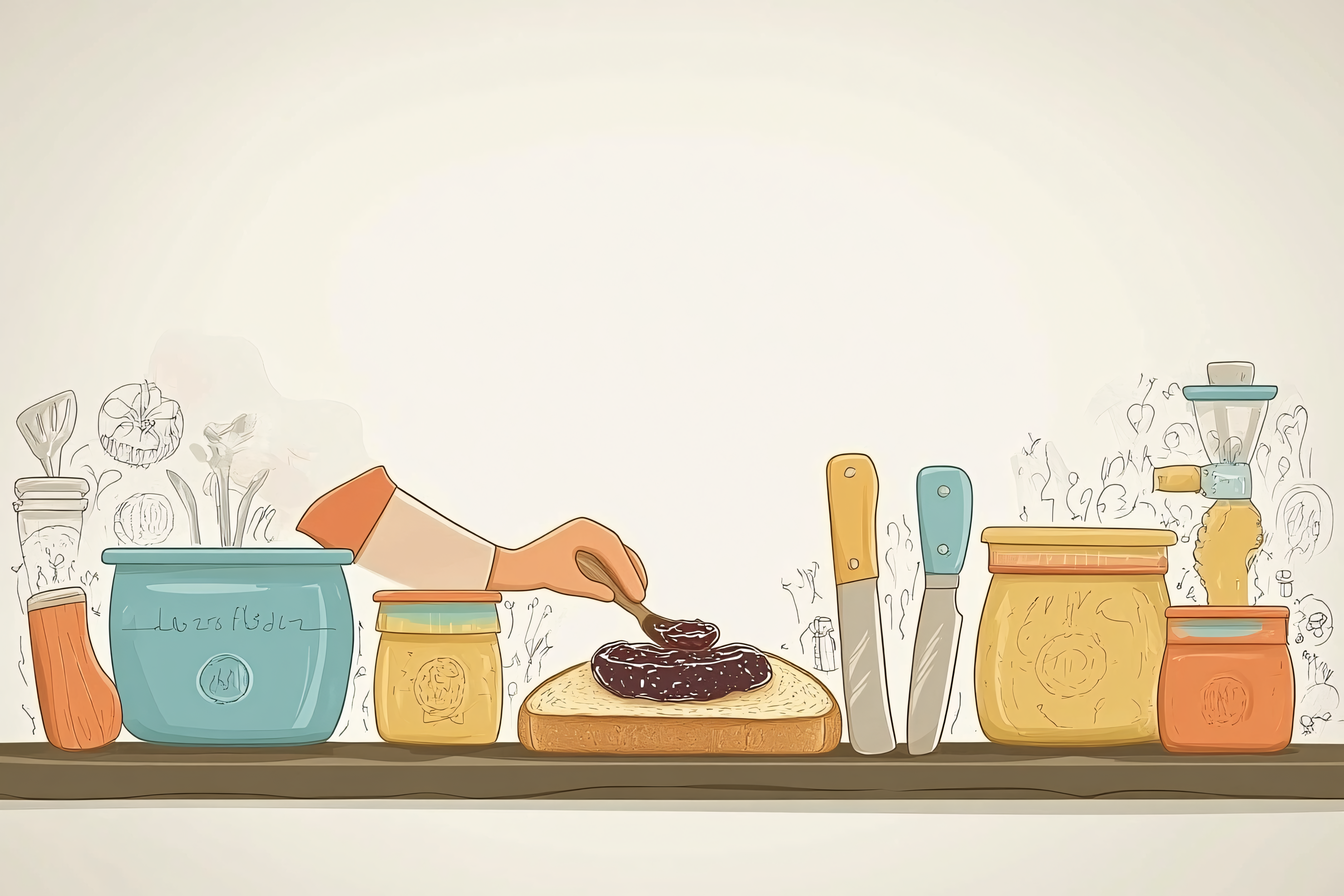 Making a Sandwich with Jam
